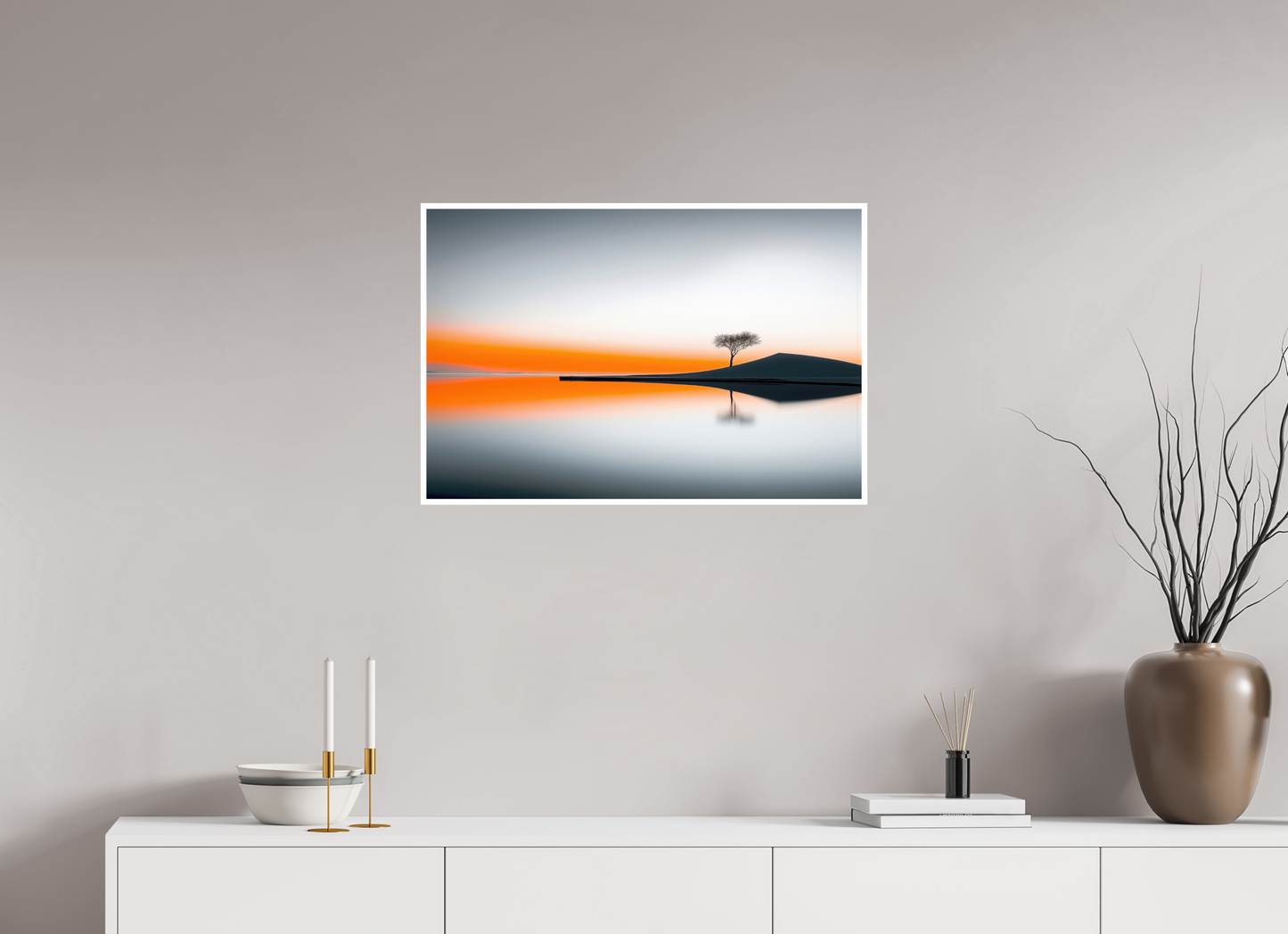 75 x 50 cm, Fine Art Print Hahnemühle Baryta Uferlinie im Morgenlicht—Wandkunst, Fine Art Print, Leinwand, Acryldruck, Alu-Dibond