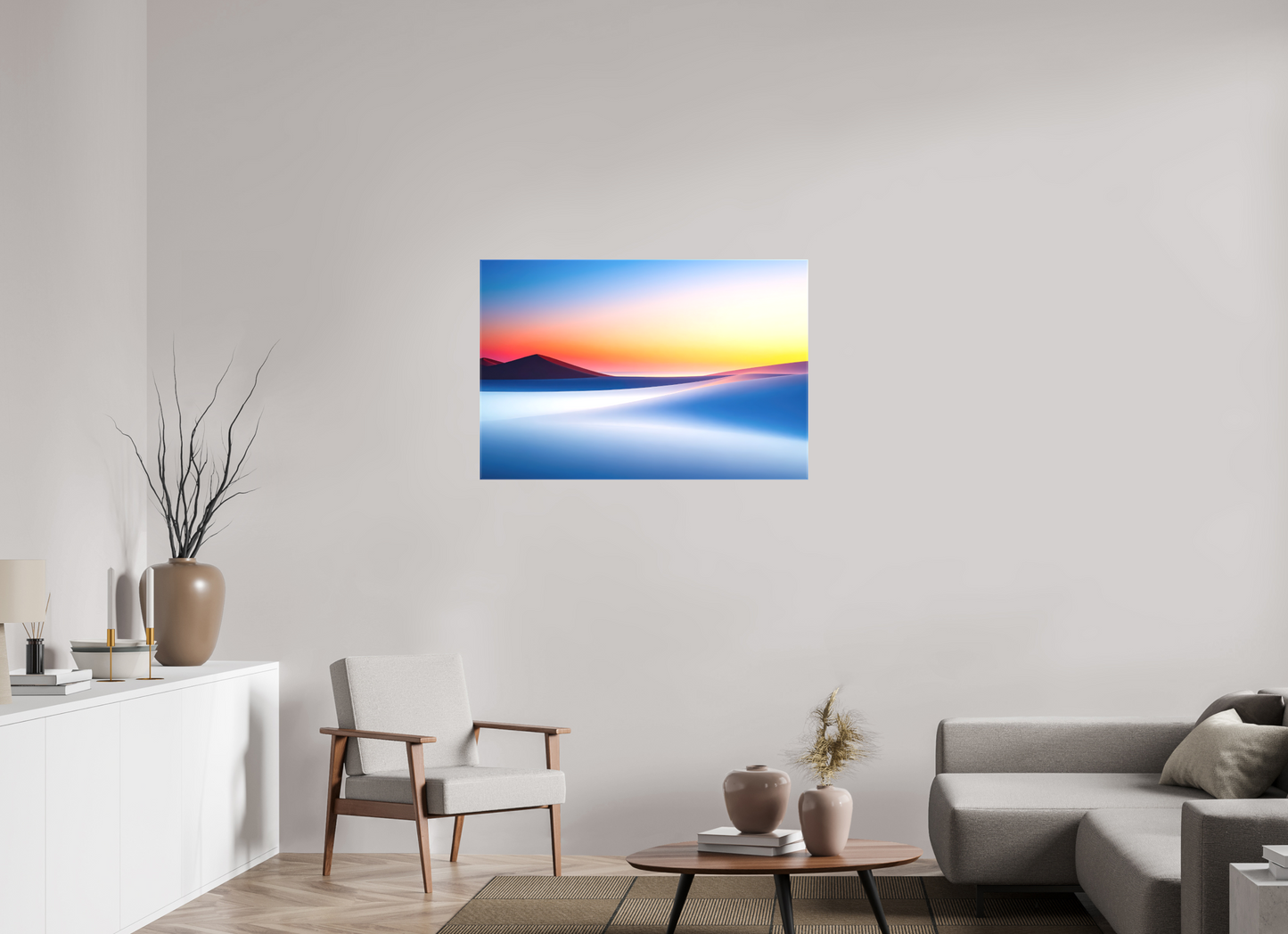 105 x 70 cm, Leinwand glänzend Die Stille der Dünen-02—Wandkunst, Fine Art Print, Leinwand, Acryldruck, Alu-Dibond