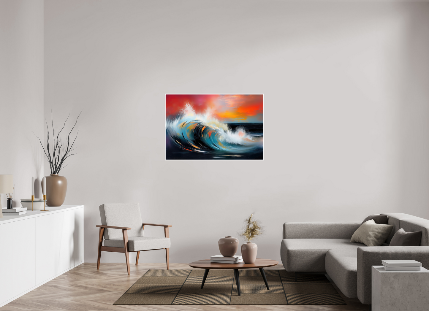 120 x 80 cm, Fine Art Print Hahnemühle Baryta Glühende Brandung—Wandkunst, Fine Art Print, Leinwand, Acryldruck, Alu-Dibond