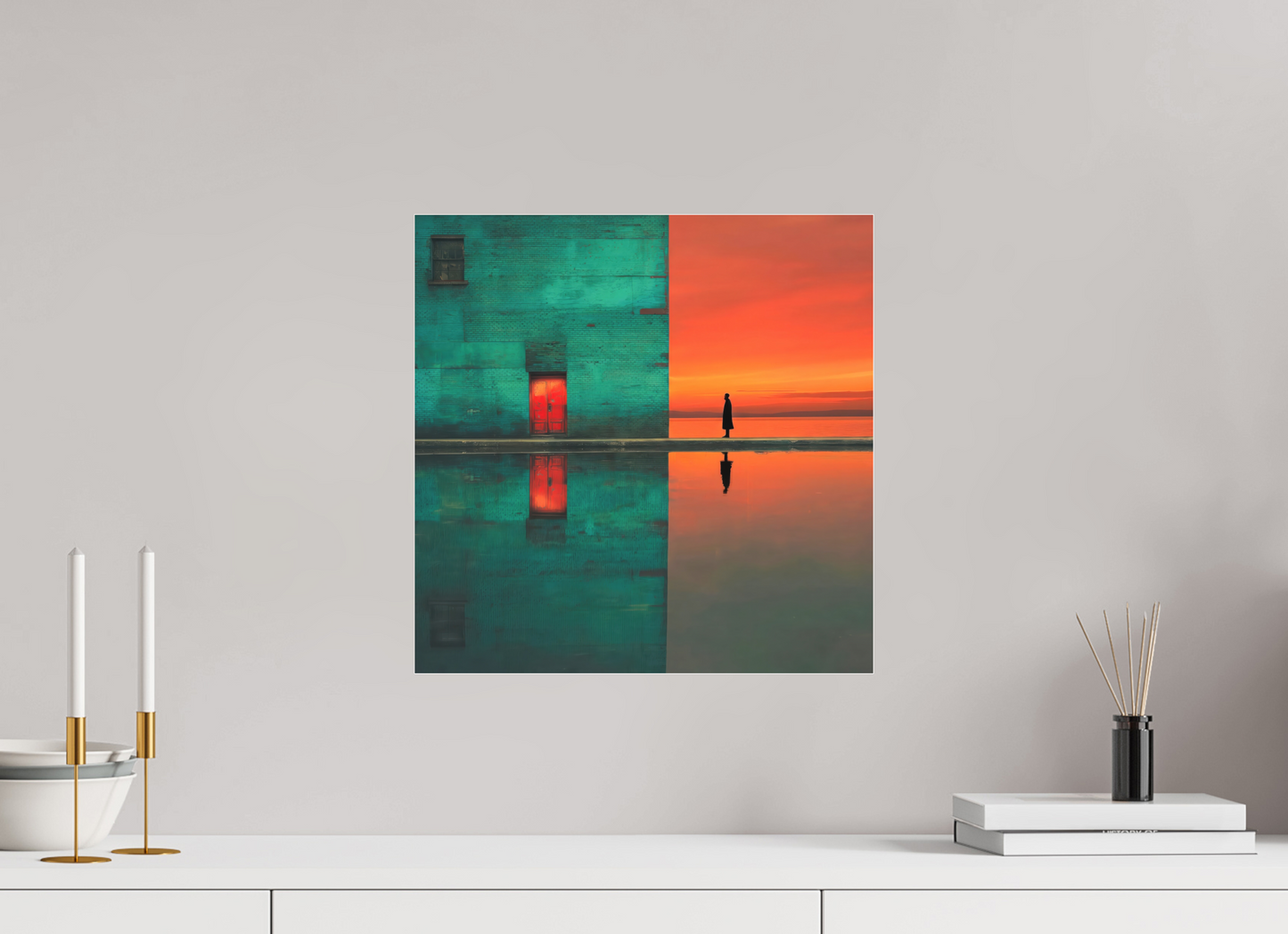 40 x 40 cm, Fine Art Pigmentdruck hinter Acrylglas Schwelle zum Meer