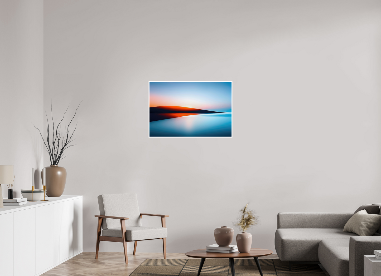 90 x 60 cm, Fine Art Print Hahnemühle Baryta Lichtlinie am Horizont-01—Wandkunst, Fine Art Print, Leinwand, Acryldruck, Alu-Dibond