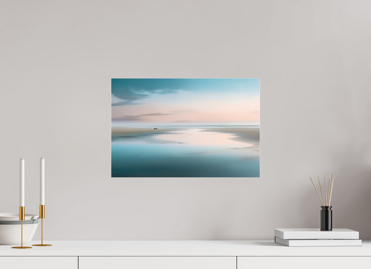 45 x 30 cm, Acrylglas glänzend standard Menschen im Wattenmeer-01—Wandkunst, Fine Art Print, Leinwand, Acryldruck, Alu-Dibond
