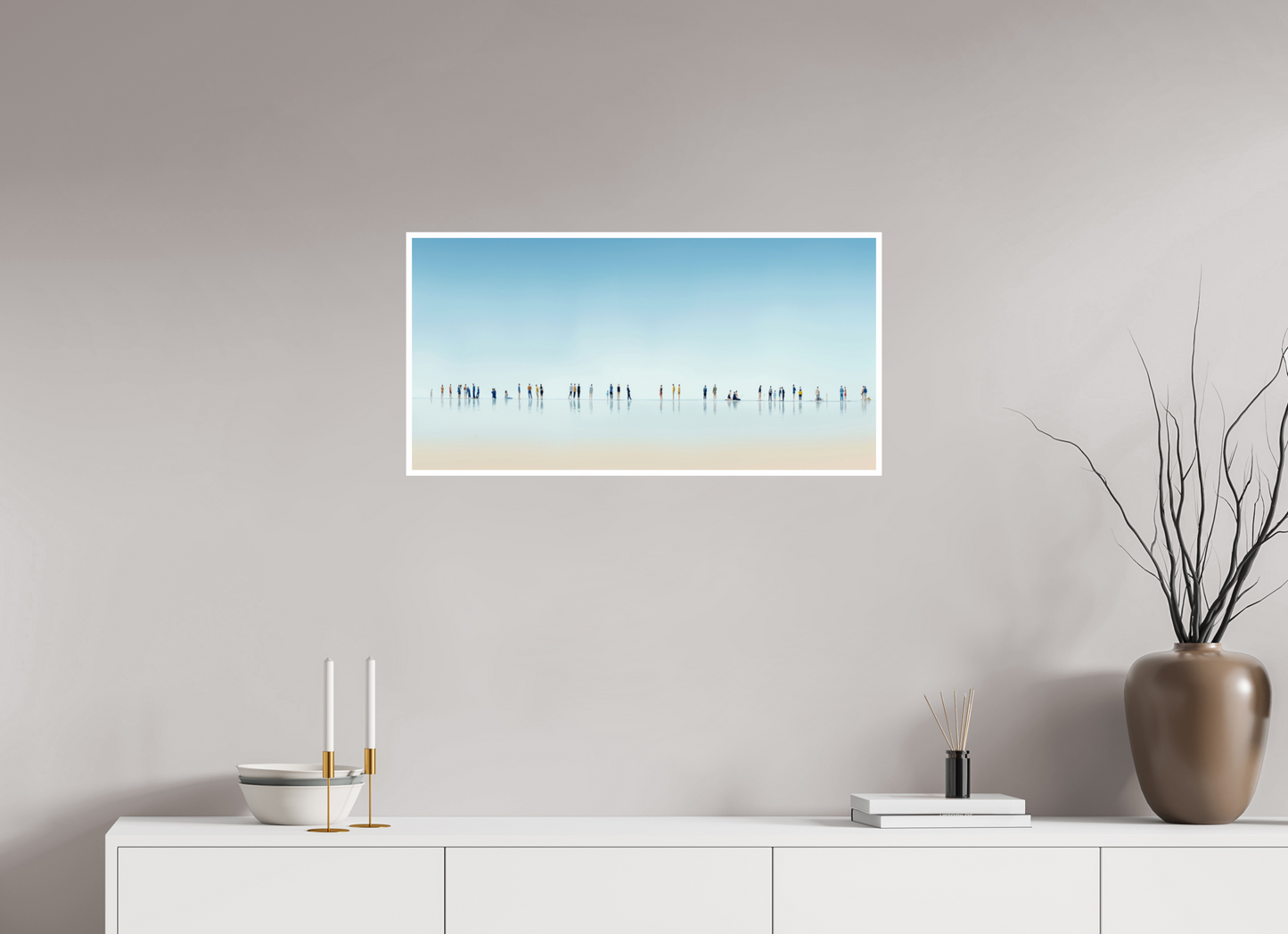 80 x 40 cm, Fine Art Print Hahnemühle Baryta Menschen am Strand-01-21