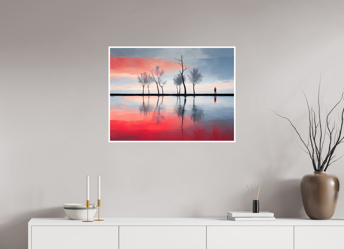 80 x 60 cm, Fine Art Print Hahnemühle Baryta Stilles Ufer - Zwischen Licht und Spiegelung