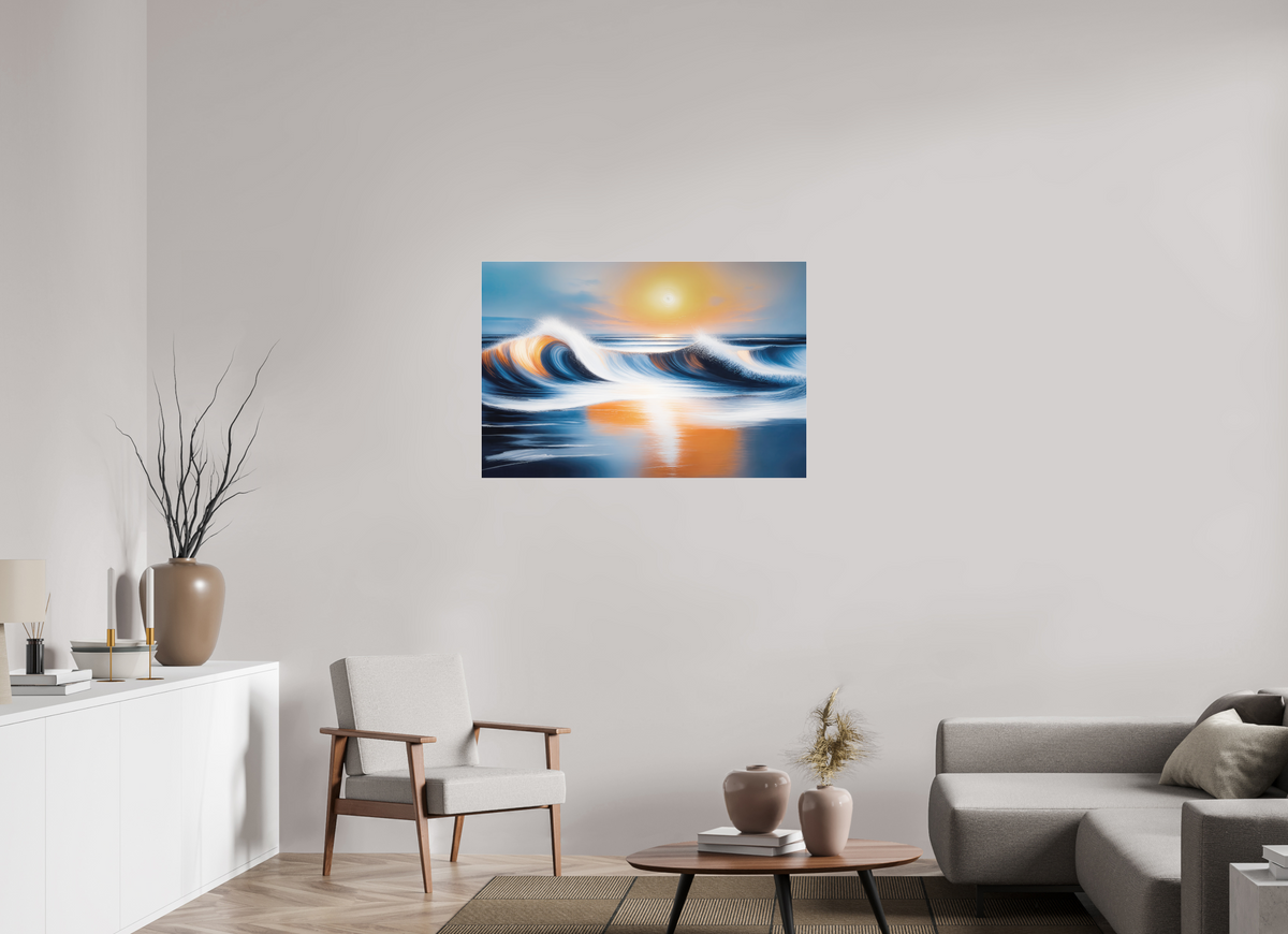 105 x 70 cm, Fine Art Pigmentdruck hinter Acrylglas Dialog der Wellen—Wandkunst, Fine Art Print, Leinwand, Acryldruck, Alu-Dibond