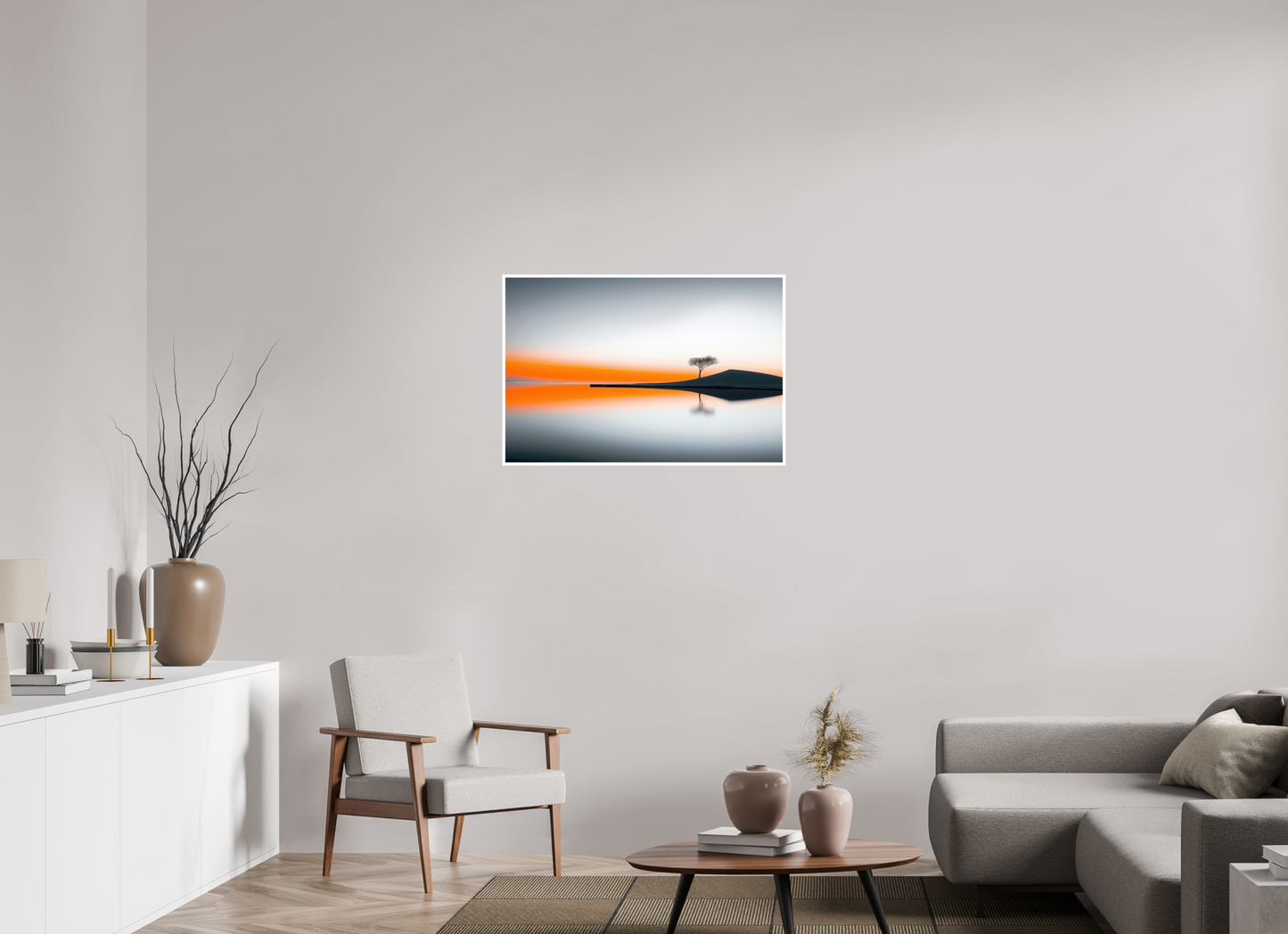 90 x 60 cm, Fine Art Print Hahnemühle Baryta Uferlinie im Morgenlicht—Wandkunst, Fine Art Print, Leinwand, Acryldruck, Alu-Dibond
