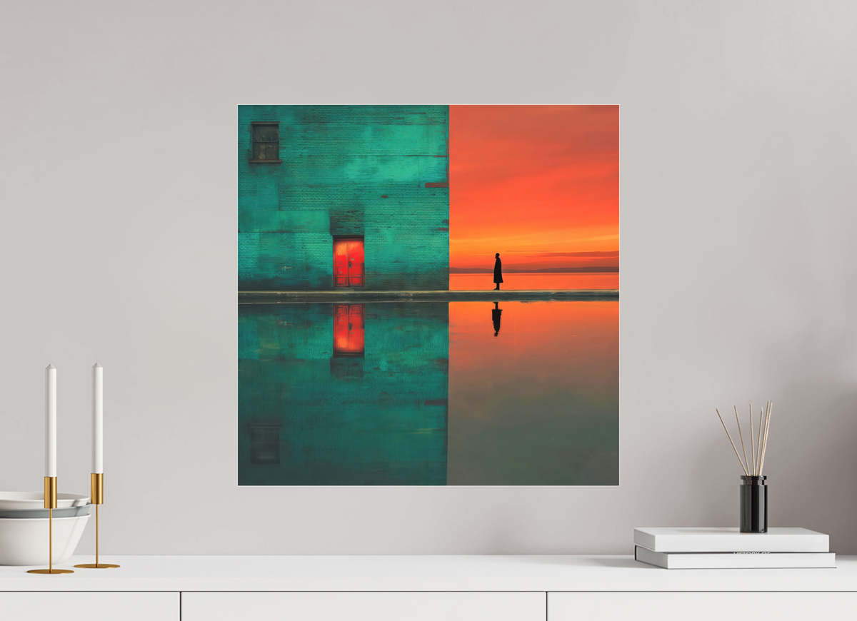 50 x 50 cm, Fine Art Pigmentdruck hinter Acrylglas Schwelle zum Meer—Wandkunst, Fine Art Print, Leinwand, Acryldruck, Alu-Dibond