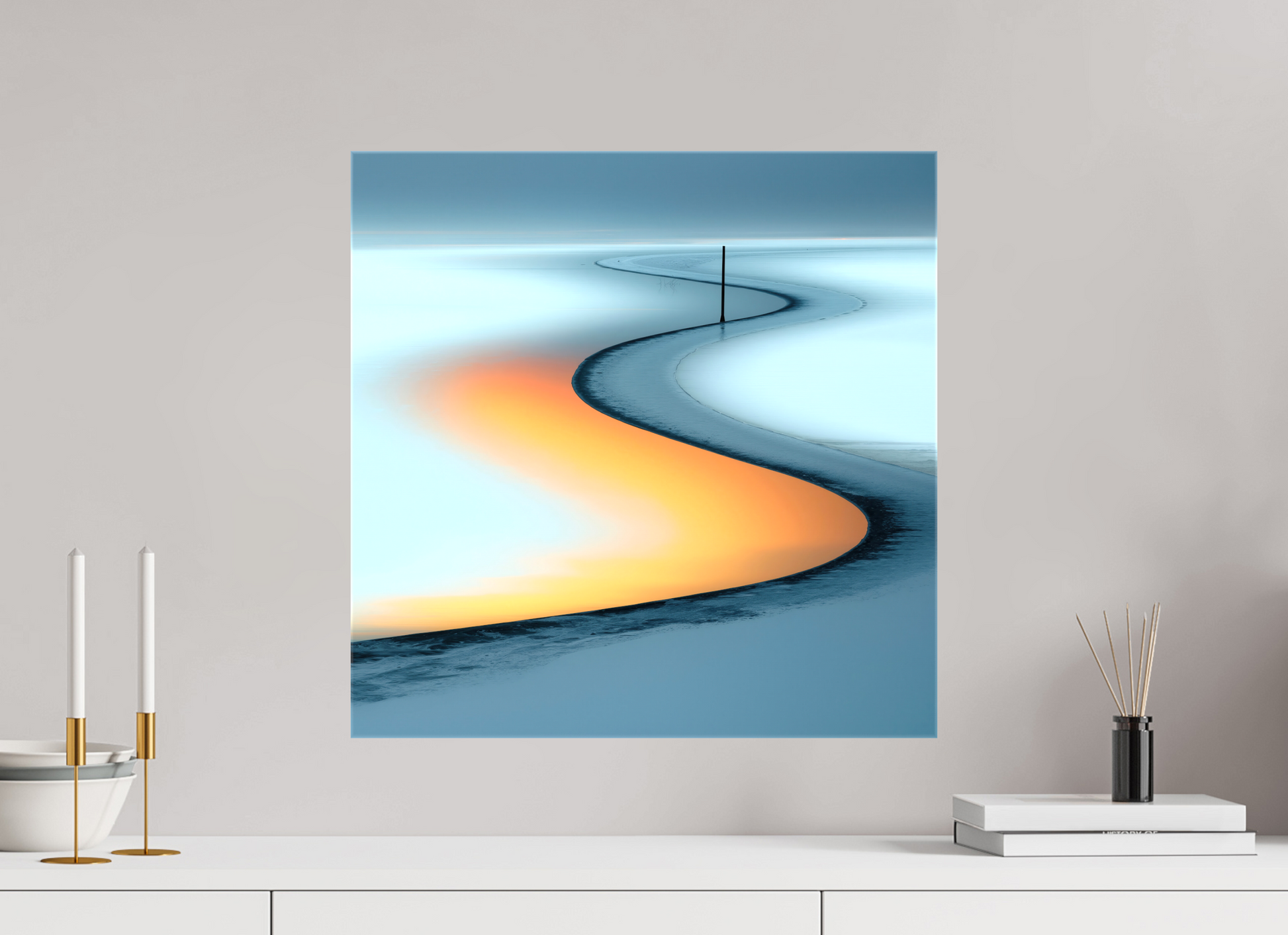 50 x 50 cm, Leinwand glänzend Goldener Priel