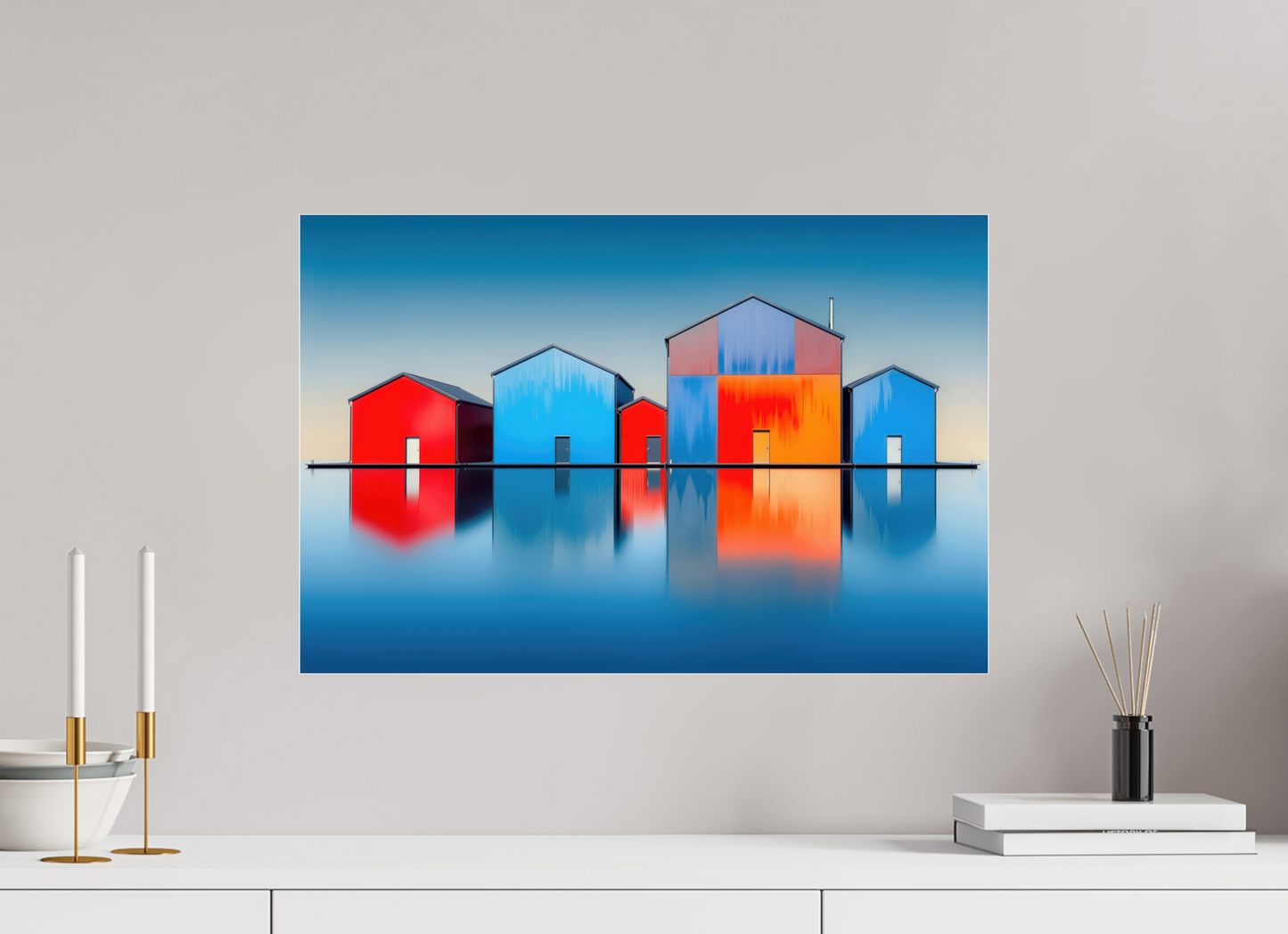 60 x 40 cm, Acrylglas glänzend standard Farbklang am Wasser