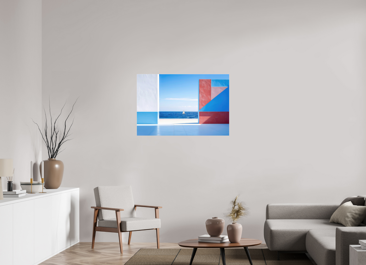 105 x 70 cm, Acrylglas glänzend standard Mauer am Meer-03—Wandkunst, Fine Art Print, Leinwand, Acryldruck