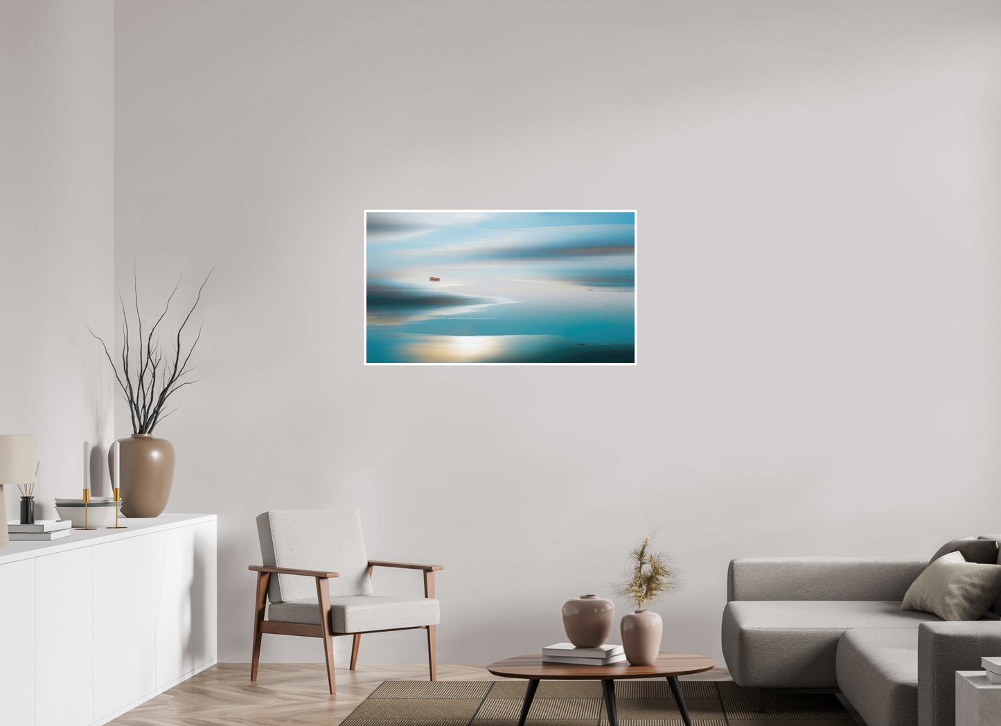 112 x 63 cm, Fine Art Print Hahnemühle Baryta Boot im Wattenmeer-06