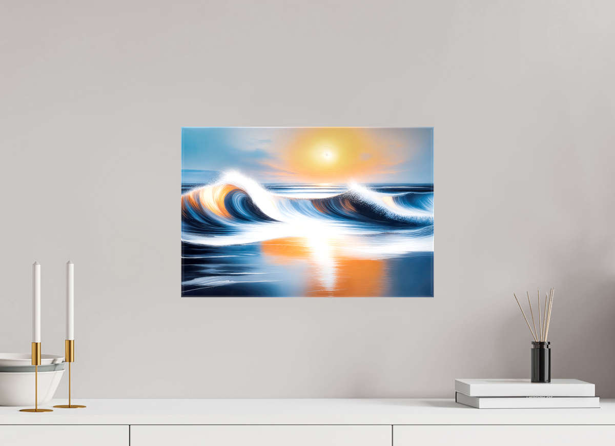 45 x 30 cm, Leinwand glänzend Dialog der Wellen—Wandkunst, Fine Art Print, Leinwand, Acryldruck, Alu-Dibond