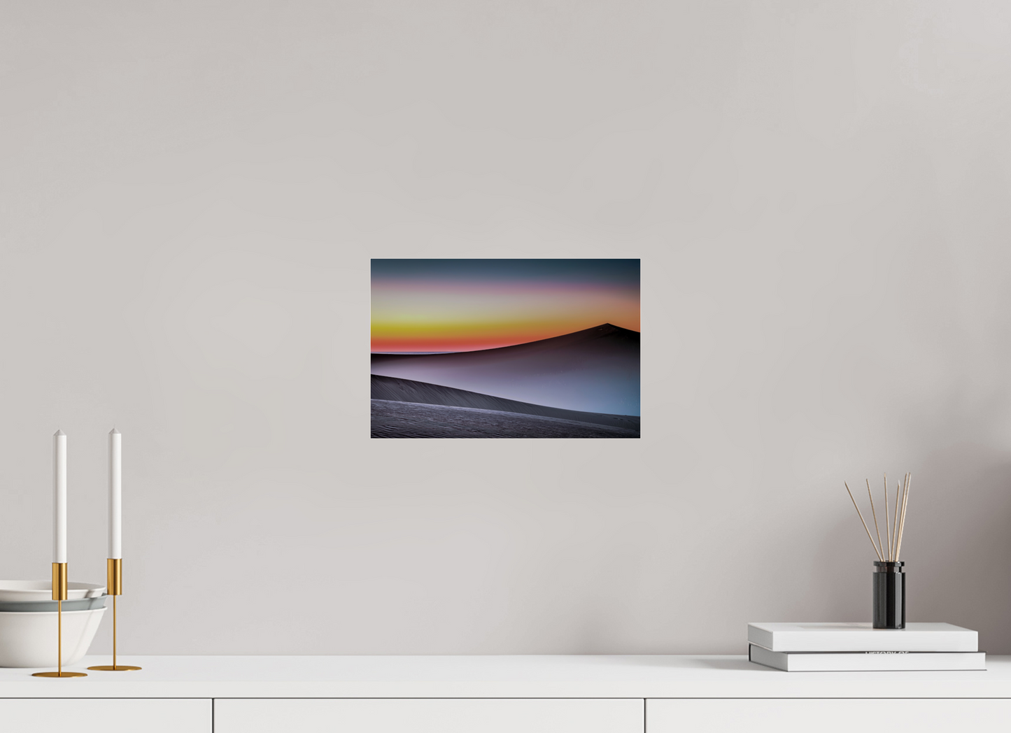30 x 20 cm, Acrylglas glänzend standard Dämmerung über der Düne