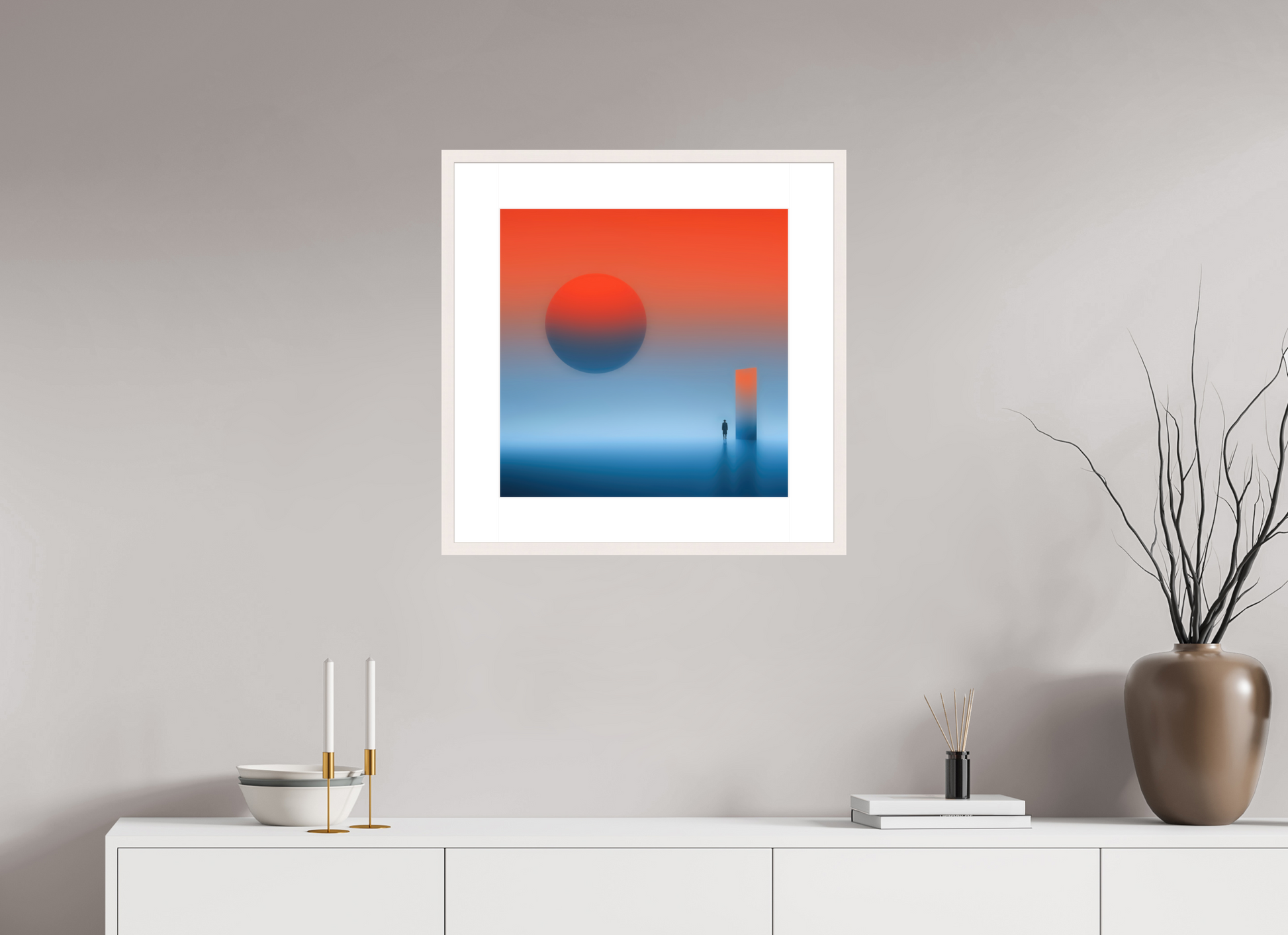 50 x 50 cm, Fine Art Print gerahmt Passage ins Abendrot