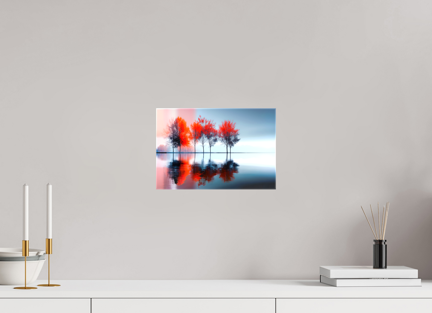 30 x 20 cm, Leinwand glänzend Stille in Rot