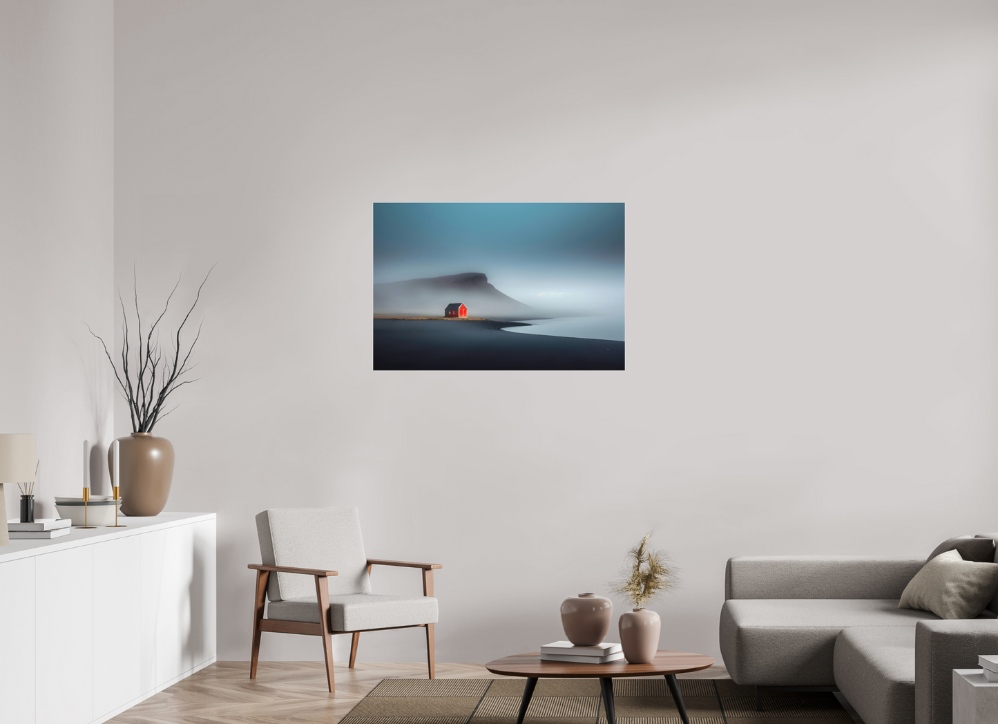 105 x 70 cm, Fine Art Pigmentdruck hinter Acrylglas Haus am Meer-01—Wandkunst, Fine Art Print, Leinwand, Acryldruck, Alu-Dibond