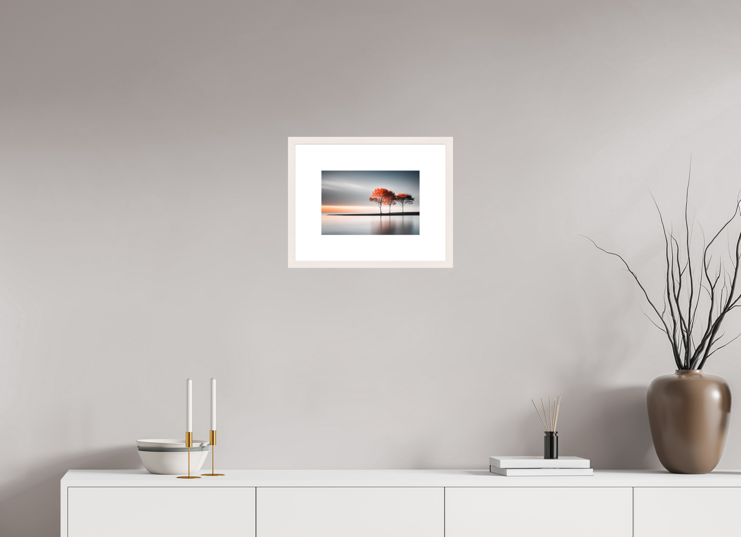 30 x 20 cm, Fine Art Print gerahmt Stille am Ufer-02