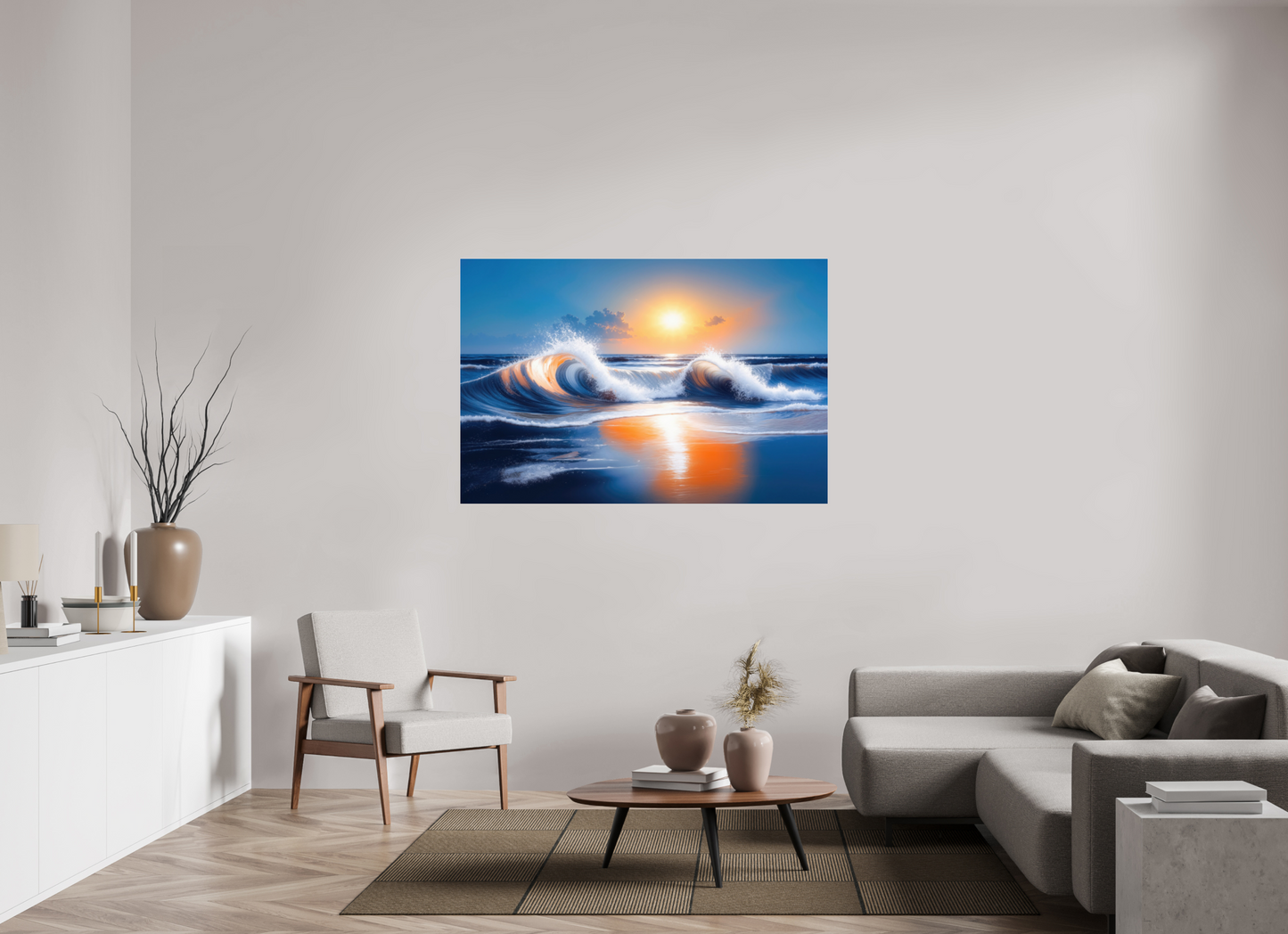 150 x 100 cm, Acrylglas glänzend standard Brandung im Licht