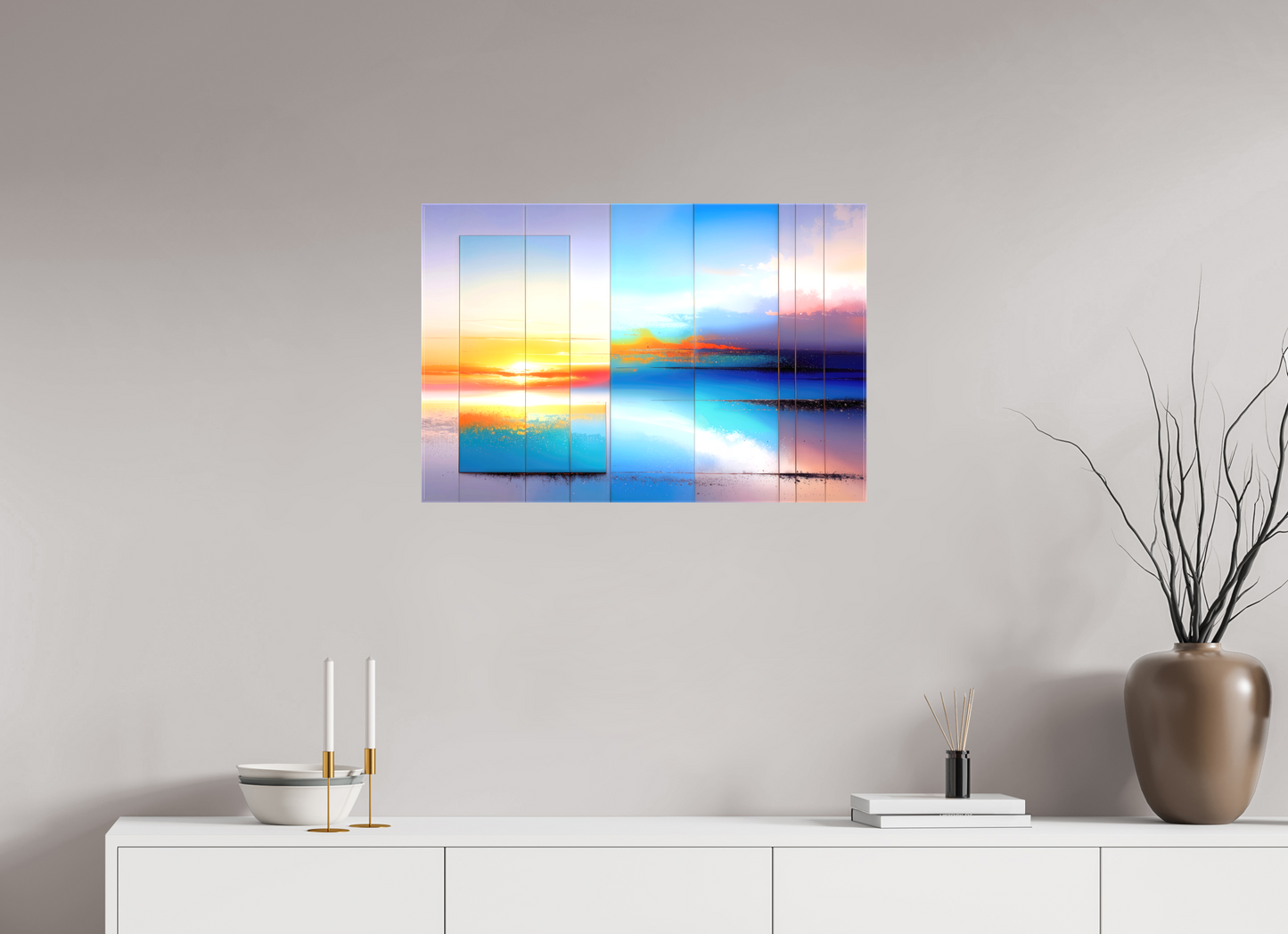 75 x 50 cm, Leinwand glänzend Fenster zum Meer-01—Wandkunst, Fine Art Print, Leinwand, Acryldruck, Alu-Dibond