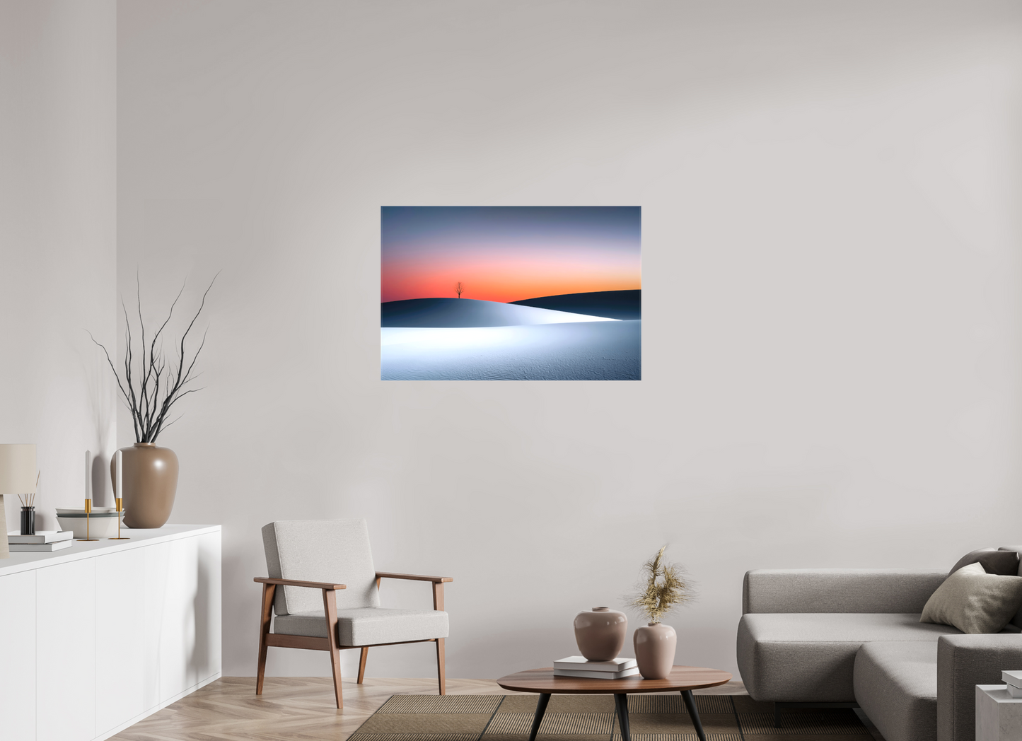 105 x 70 cm, Leinwand glänzend Kälte und Glut—Wandkunst, Fine Art Print, Leinwand, Acryldruck, Alu-Dibond