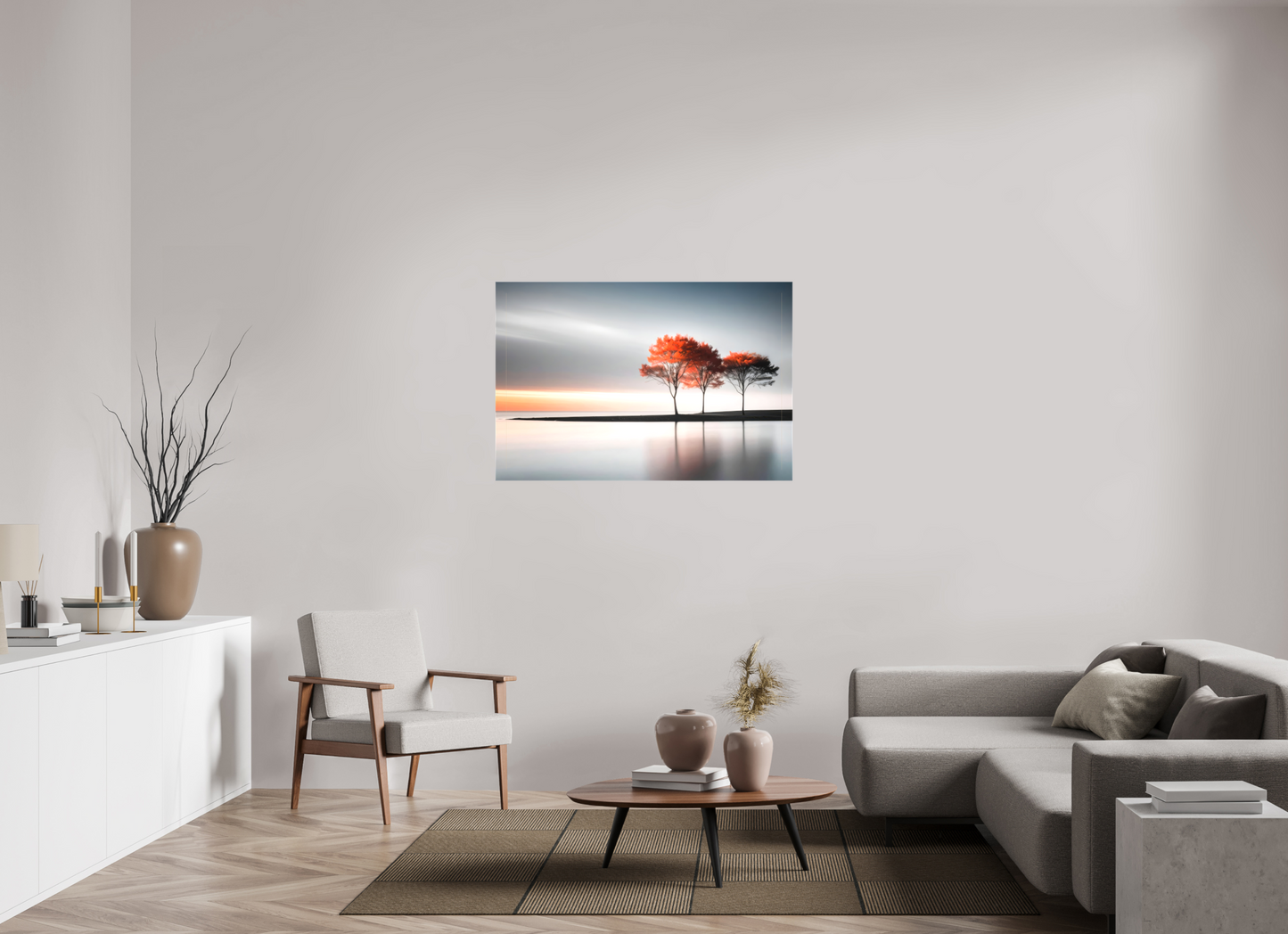 120 x 80 cm, Leinwand glänzend Stille am Ufer-02