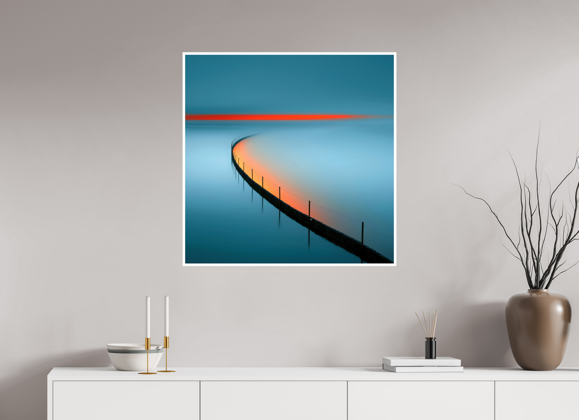 80 x 80 cm, Fine Art Print Hahnemühle Baryta Gezeitenfeuer