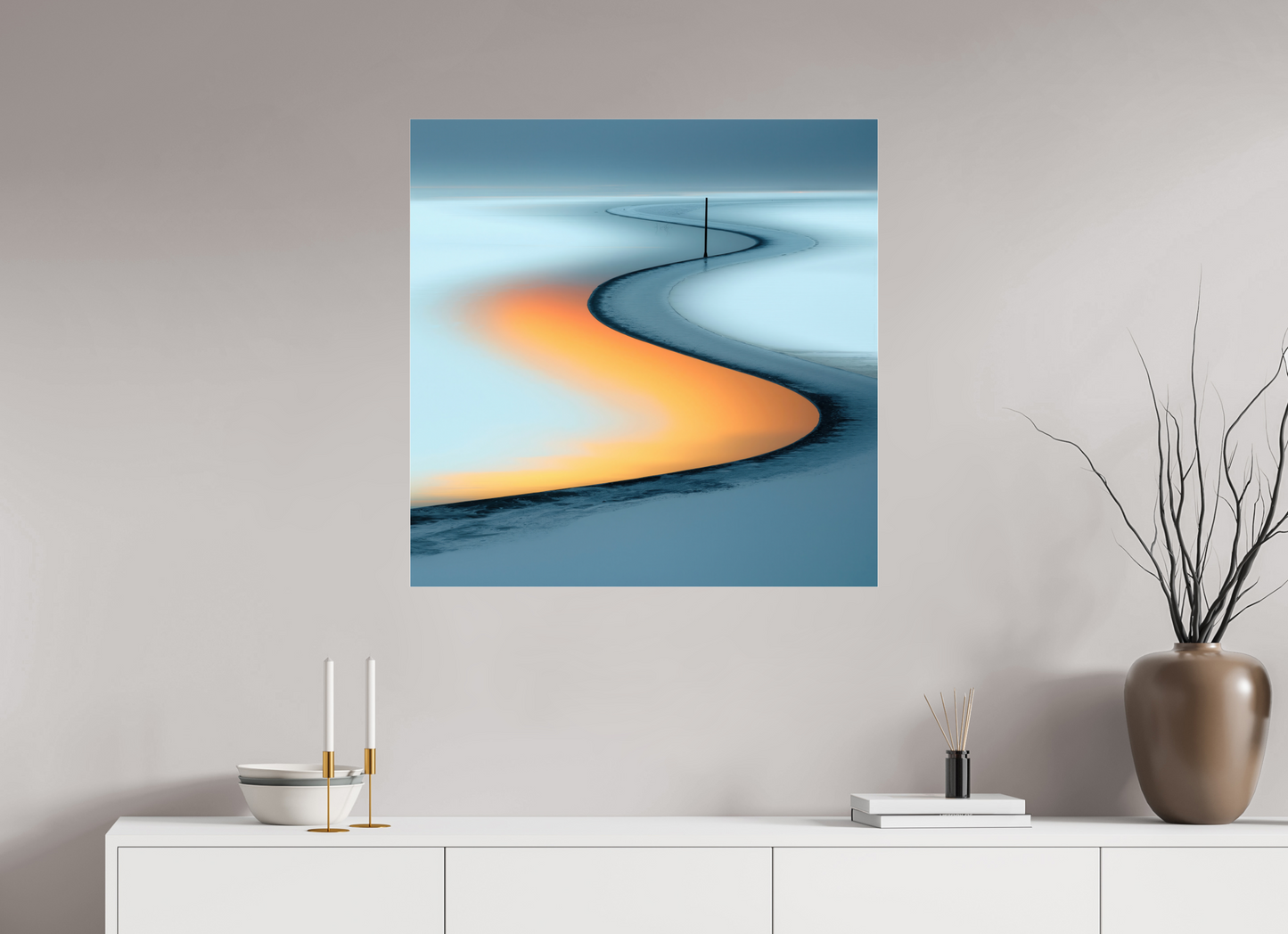 80 x 80 cm, Acrylglas glänzend standard Goldener Priel—Wandkunst, Fine Art Print, Leinwand, Acryldruck, Alu-Dibond