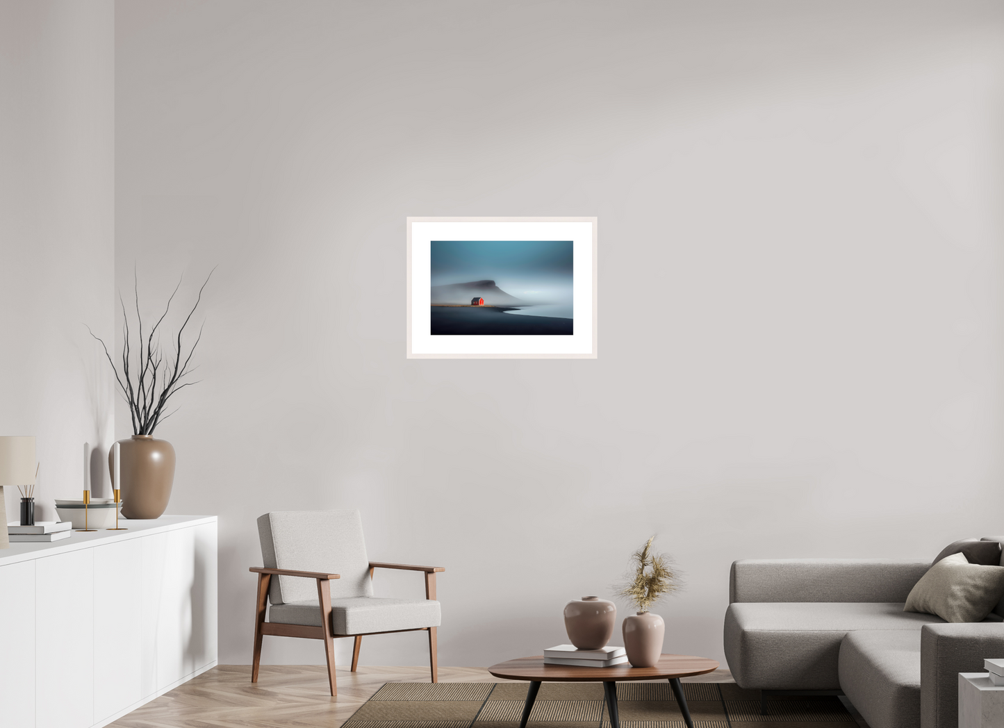 60 x 40 cm, Fine Art Print gerahmt Haus am Meer-01
