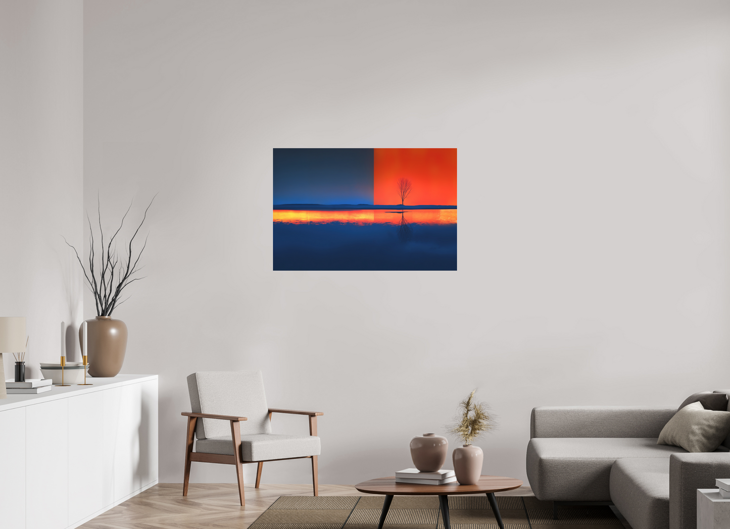 105 x 70 cm, Fine Art Pigmentdruck hinter Acrylglas Grenze des Lichts—Wandkunst, Fine Art Print, Leinwand, Acryldruck, Alu-Dibond