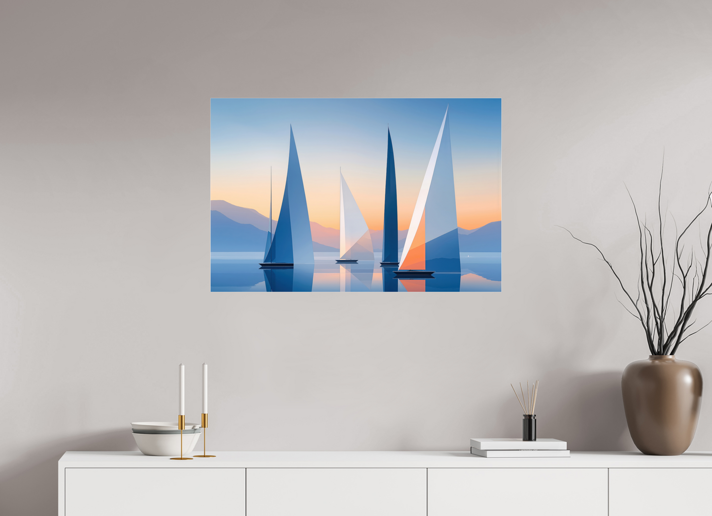 90 x 60 cm, Acrylglas glänzend standard Segel der Stille