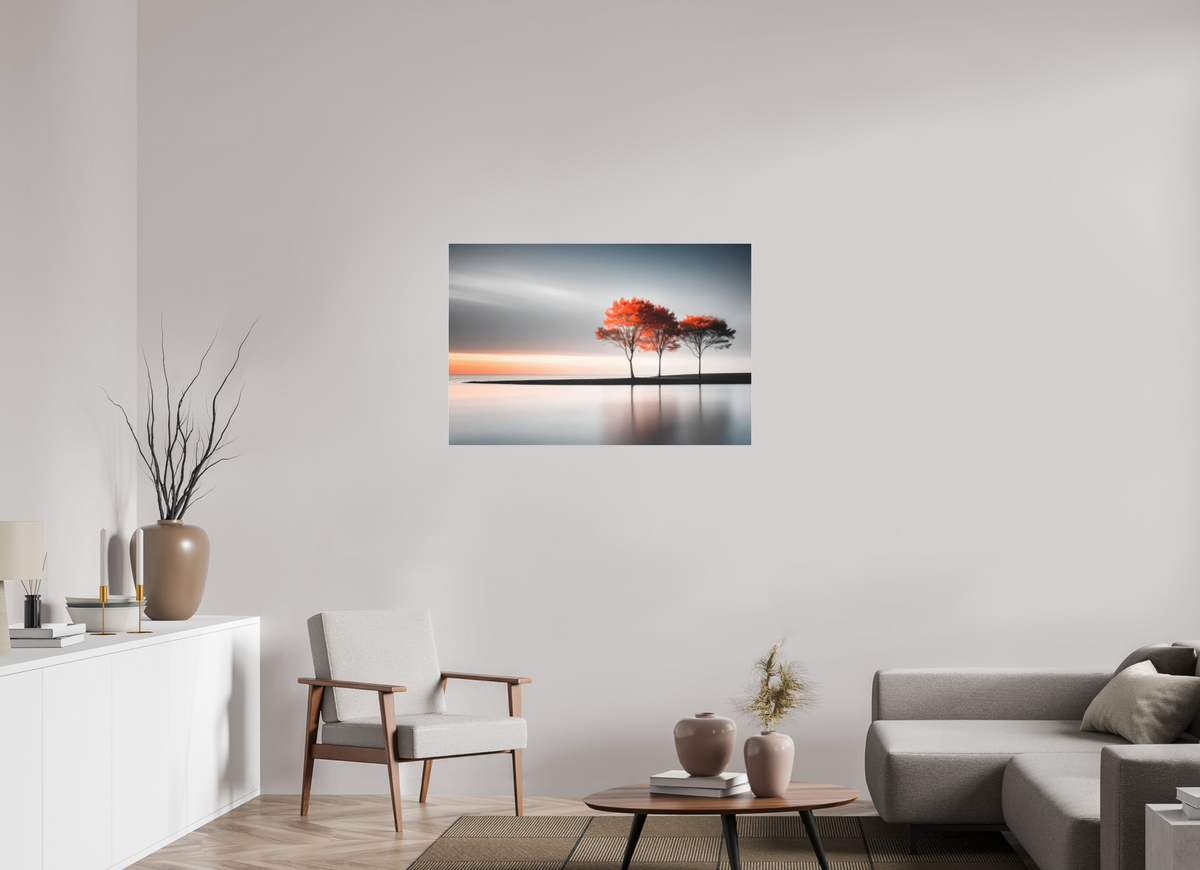 105 x 70 cm, Fine Art Pigmentdruck hinter Acrylglas Stille am Ufer-02—Wandkunst, Fine Art Print, Leinwand, Acryldruck, Alu-Dibond