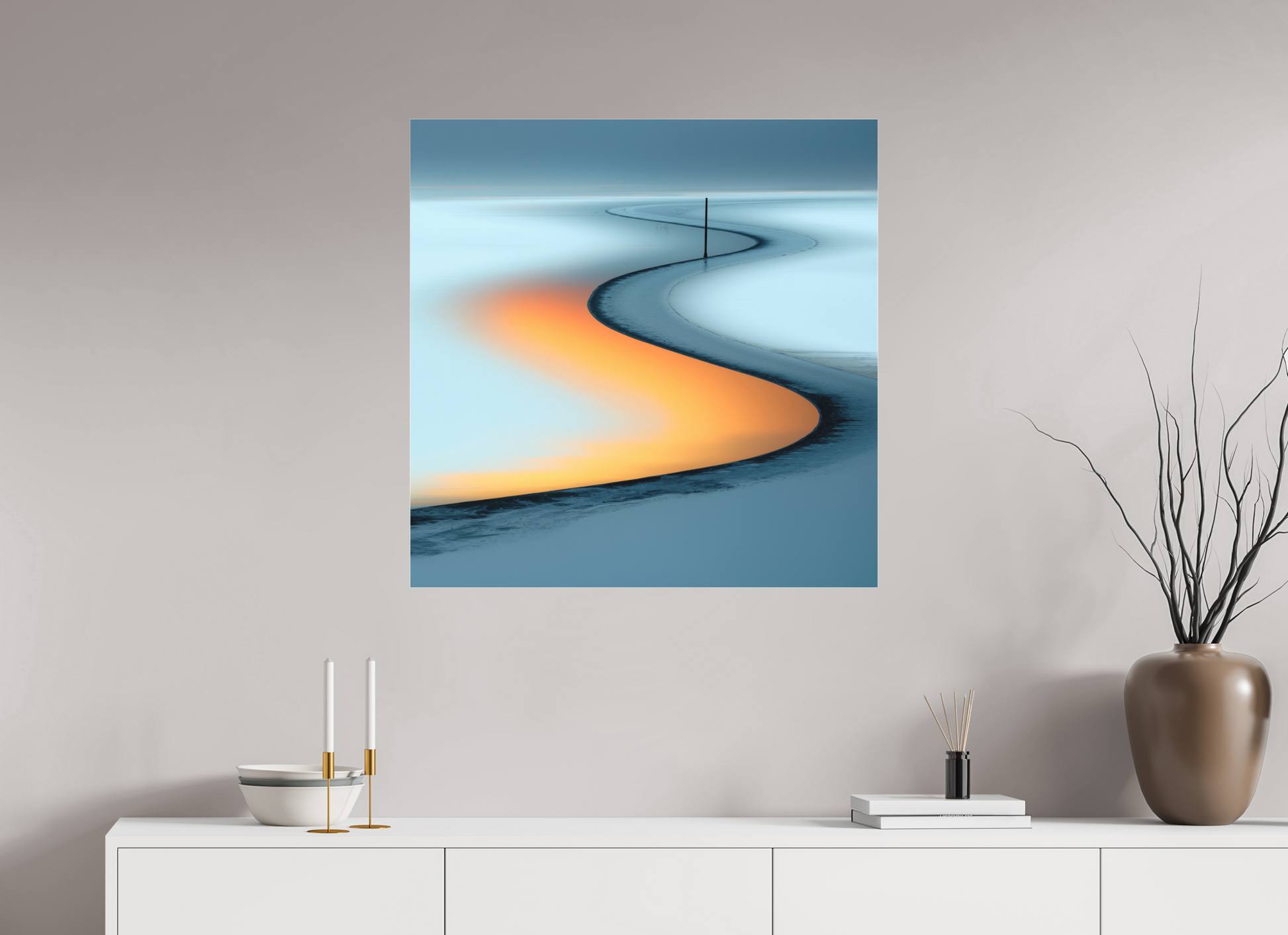 80 x 80 cm, Fine Art Pigmentdruck hinter Acrylglas Goldener Priel