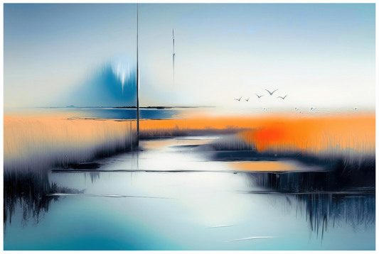 Main image Salzwiese im schwebenden Licht—Wandkunst, Fine Art Print, Leinwand, Acryldruck, Alu-Dibond