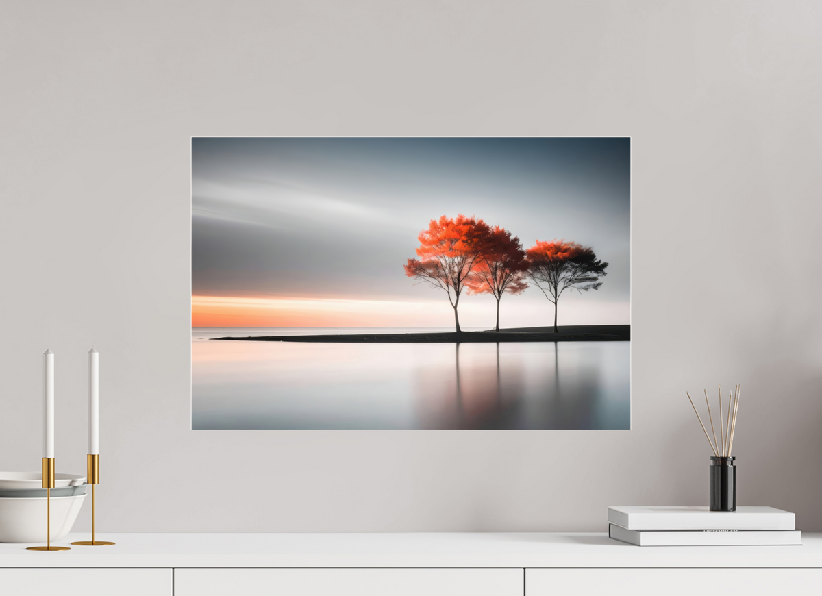 60 x 40 cm, Acrylglas glänzend standard Stille am Ufer-02—Wandkunst, Fine Art Print, Leinwand, Acryldruck, Alu-Dibond