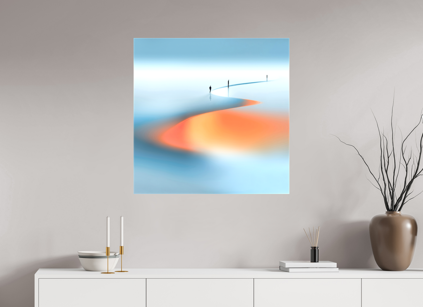 80 x 80 cm, Leinwand glänzend Weg der Gezeiten - square