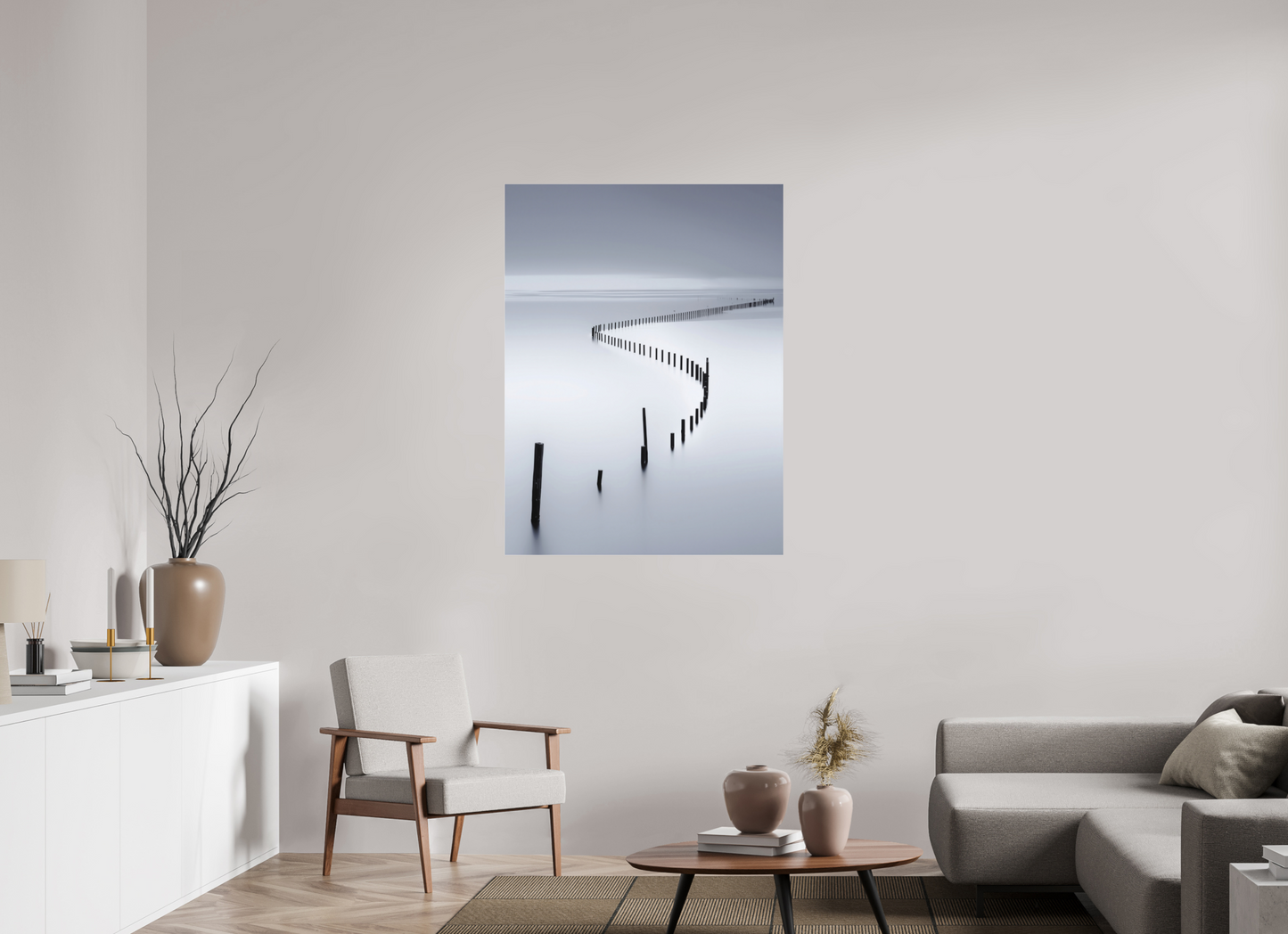 90 x 120 cm, Fine Art Pigmentdruck hinter Acrylglas Lichtweg im Watt