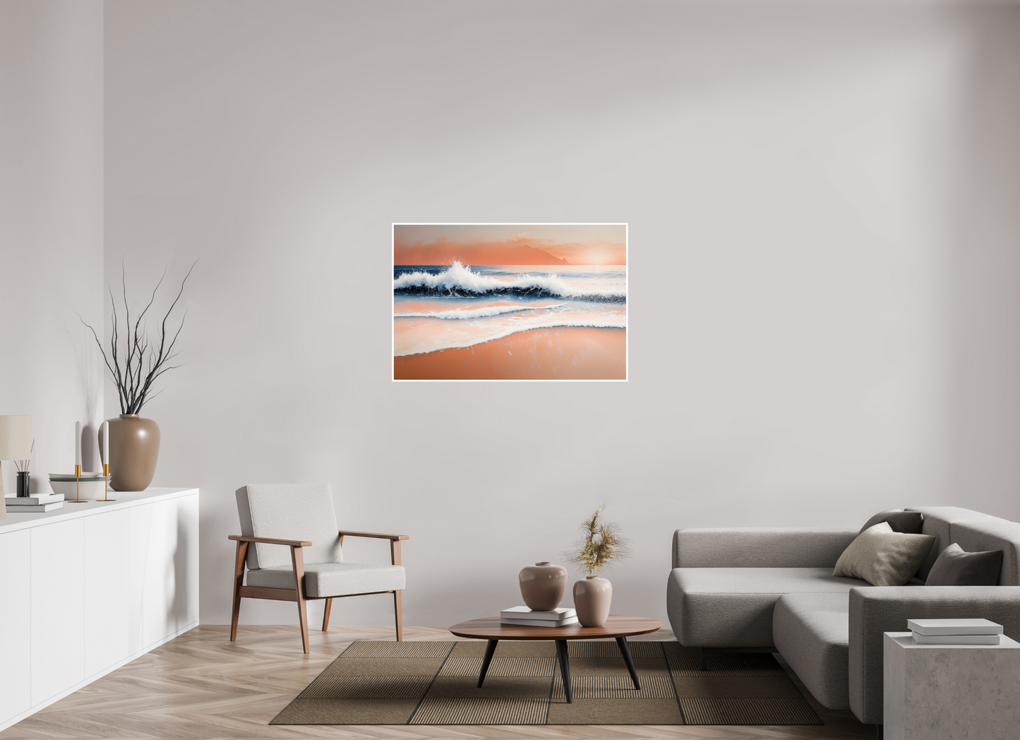 120 x 80 cm, Fine Art Print Hahnemühle Baryta Brandung in Pastell—Wandkunst, Fine Art Print, Leinwand, Acryldruck, Alu-Dibond