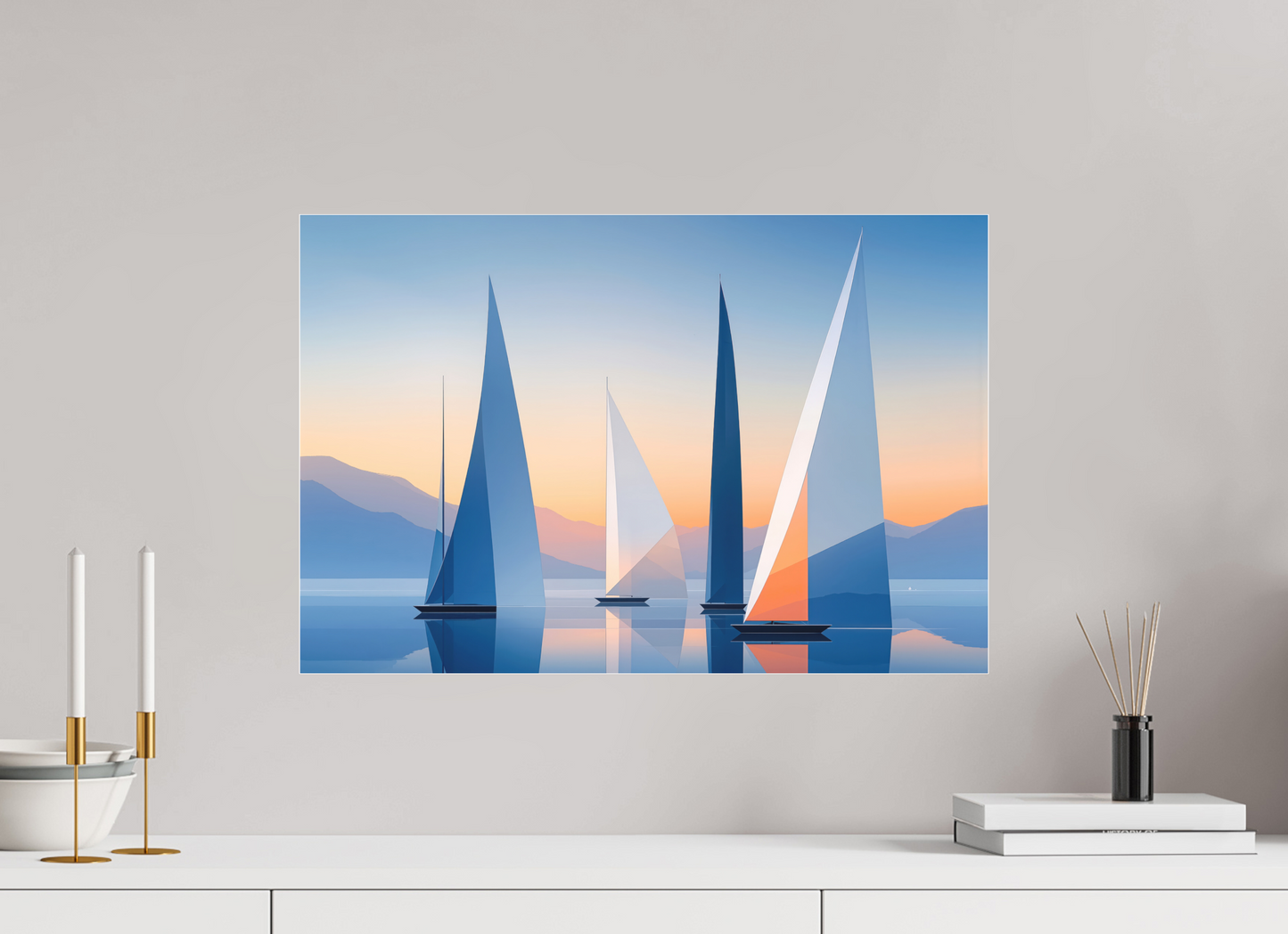 60 x 40 cm, Fine Art Pigmentdruck hinter Acrylglas Segel der Stille