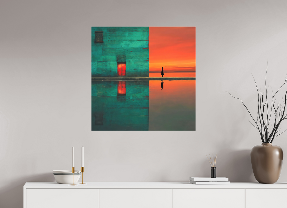 80 x 80 cm, Fine Art Pigmentdruck hinter Acrylglas Schwelle zum Meer—Wandkunst, Fine Art Print, Leinwand, Acryldruck, Alu-Dibond