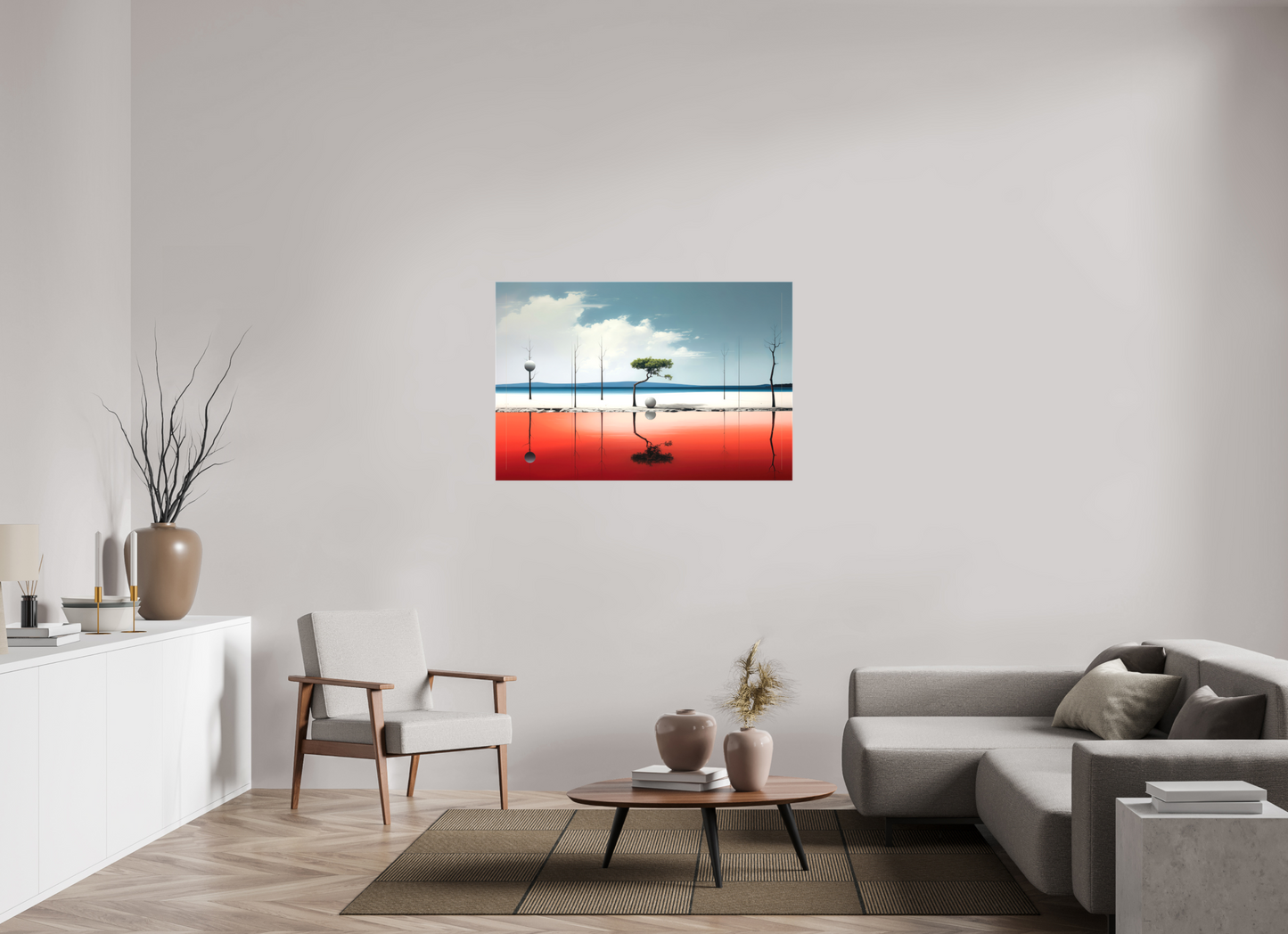 120 x 80 cm, Leinwand glänzend Balance am Rand des Wassers—Wandkunst, Fine Art Print, Leinwand, Acryldruck, Alu-Dibond