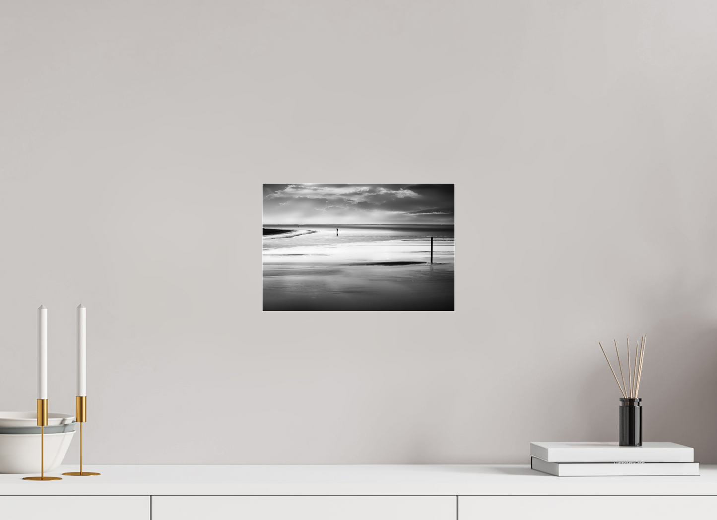 30 x 20 cm, Acrylglas glänzend standard Mann im Wattenmeer-01