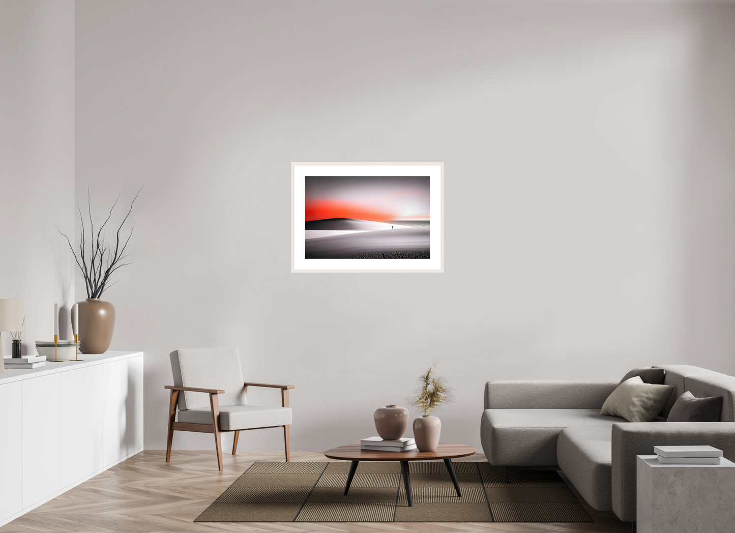 90 x 60 cm, Fine Art Print gerahmt Verloren im Licht—Wandkunst, Fine Art Print, Leinwand, Acryldruck, Alu-Dibond