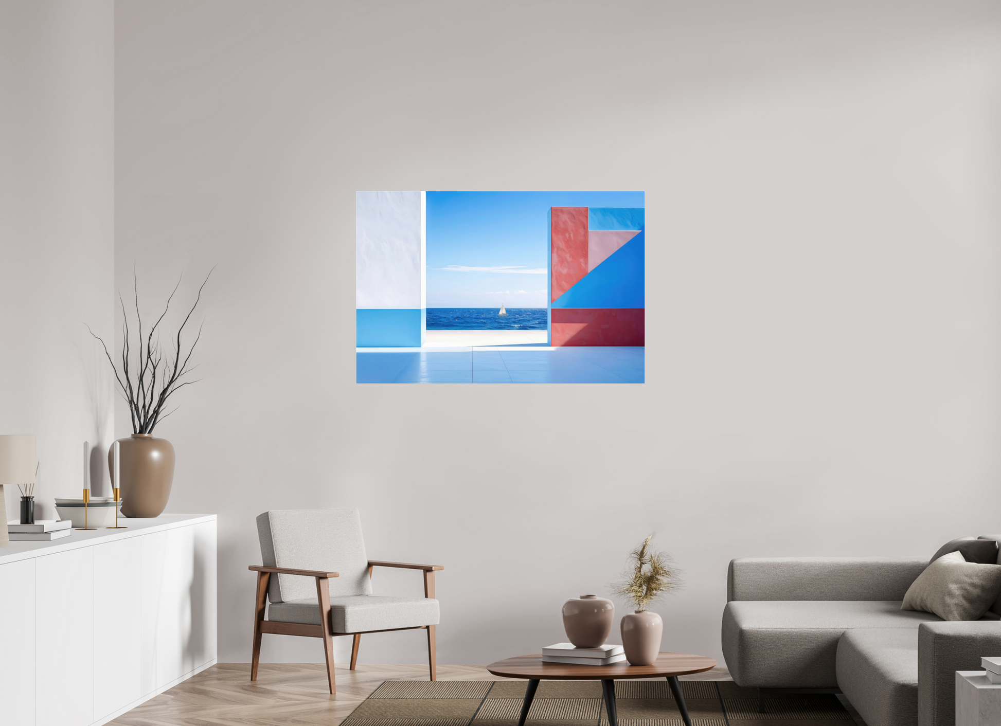 120 x 80 cm, Acrylglas glänzend standard Mauer am Meer-03—Wandkunst, Fine Art Print, Leinwand, Acryldruck