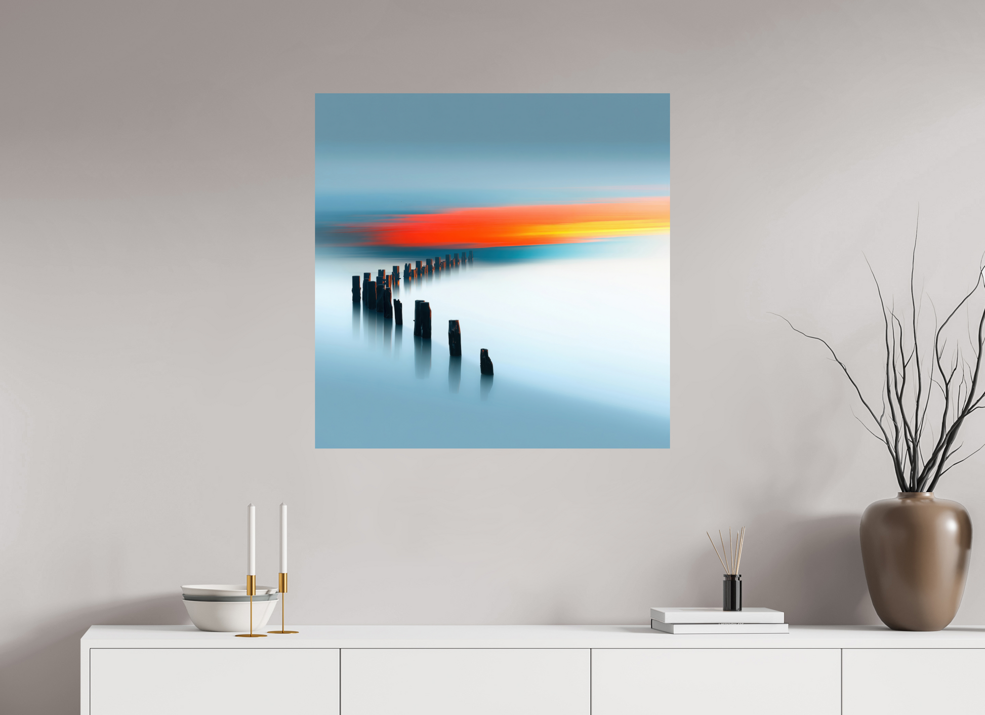 80 x 80 cm, Fine Art Print gerahmt Pfad ins Licht