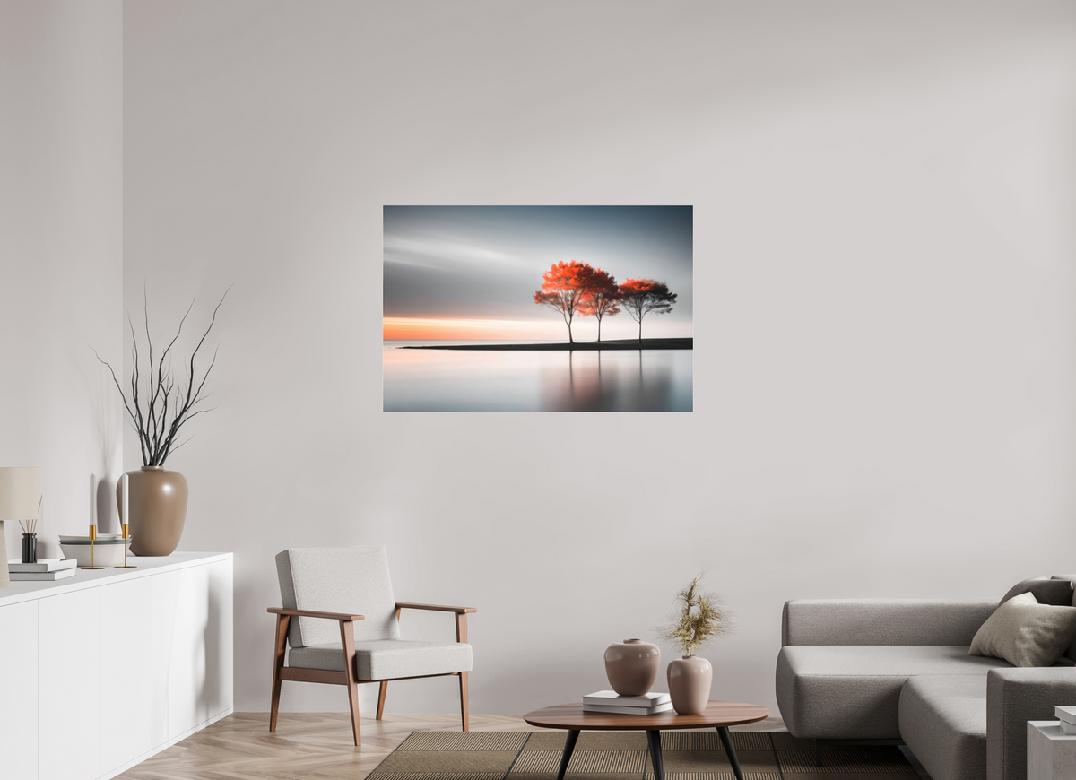 120 x 80 cm, Fine Art Pigmentdruck hinter Acrylglas Stille am Ufer-02—Wandkunst, Fine Art Print, Leinwand, Acryldruck, Alu-Dibond
