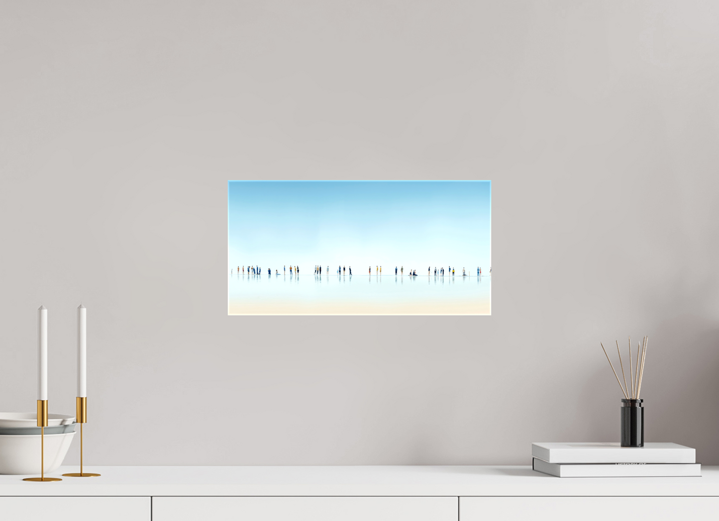 40 x 20 cm, Leinwand glänzend Menschen am Strand-01-21