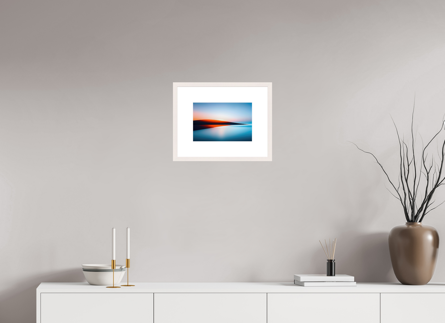 30 x 20 cm, Fine Art Print gerahmt Lichtlinie am Horizont-01