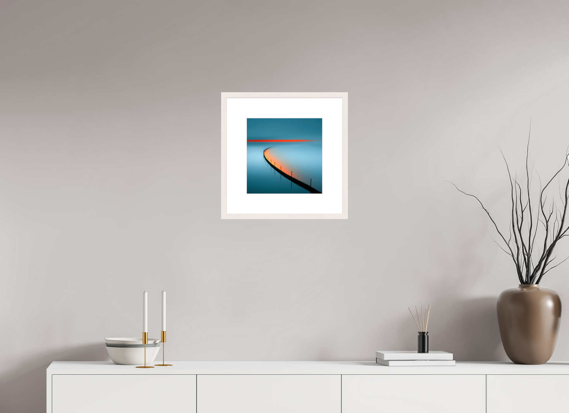 30 x 30 cm, Fine Art Print gerahmt Gezeitenfeuer