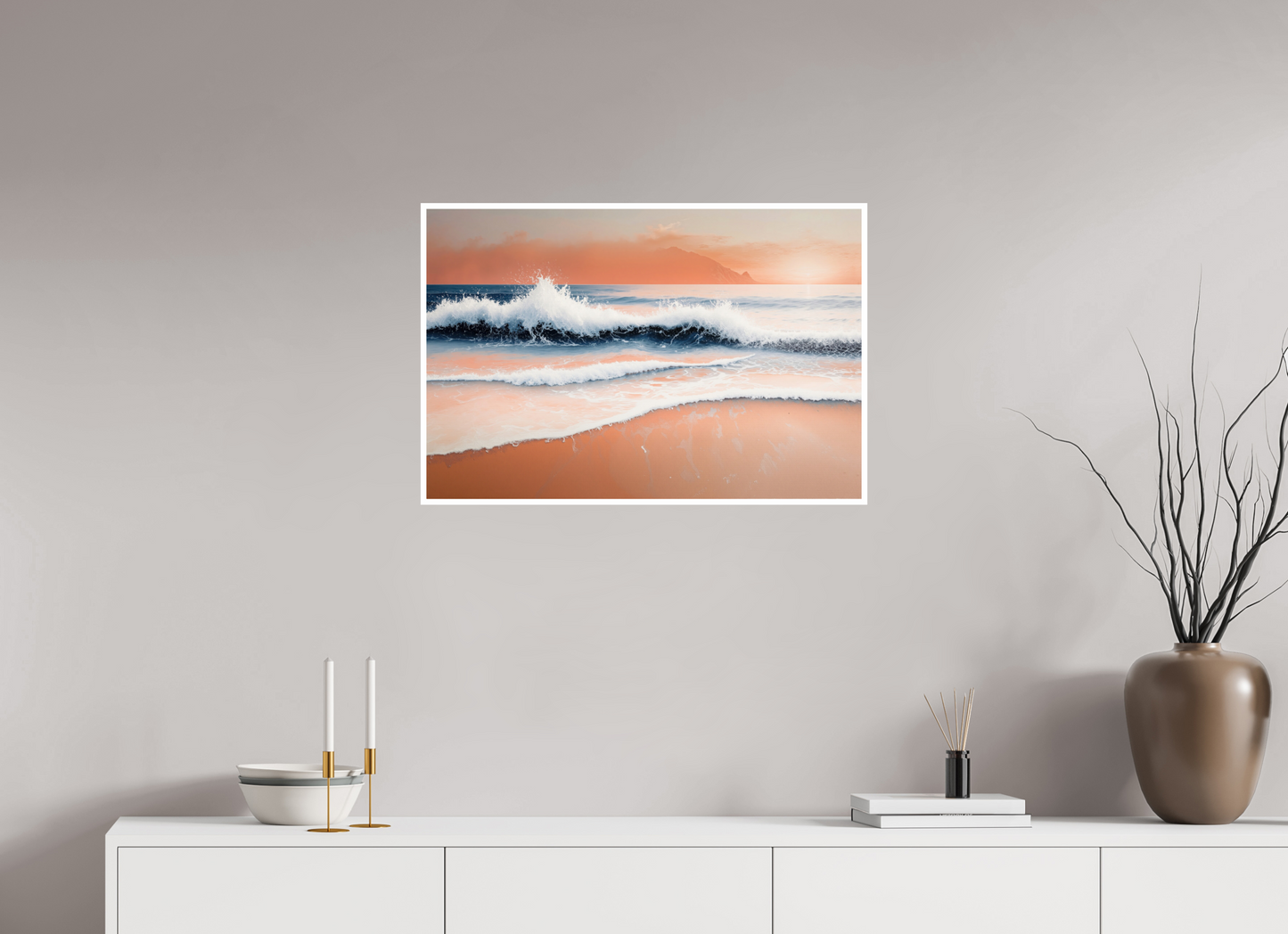 75 x 50 cm, Fine Art Print Hahnemühle Baryta Brandung in Pastell—Wandkunst, Fine Art Print, Leinwand, Acryldruck, Alu-Dibond