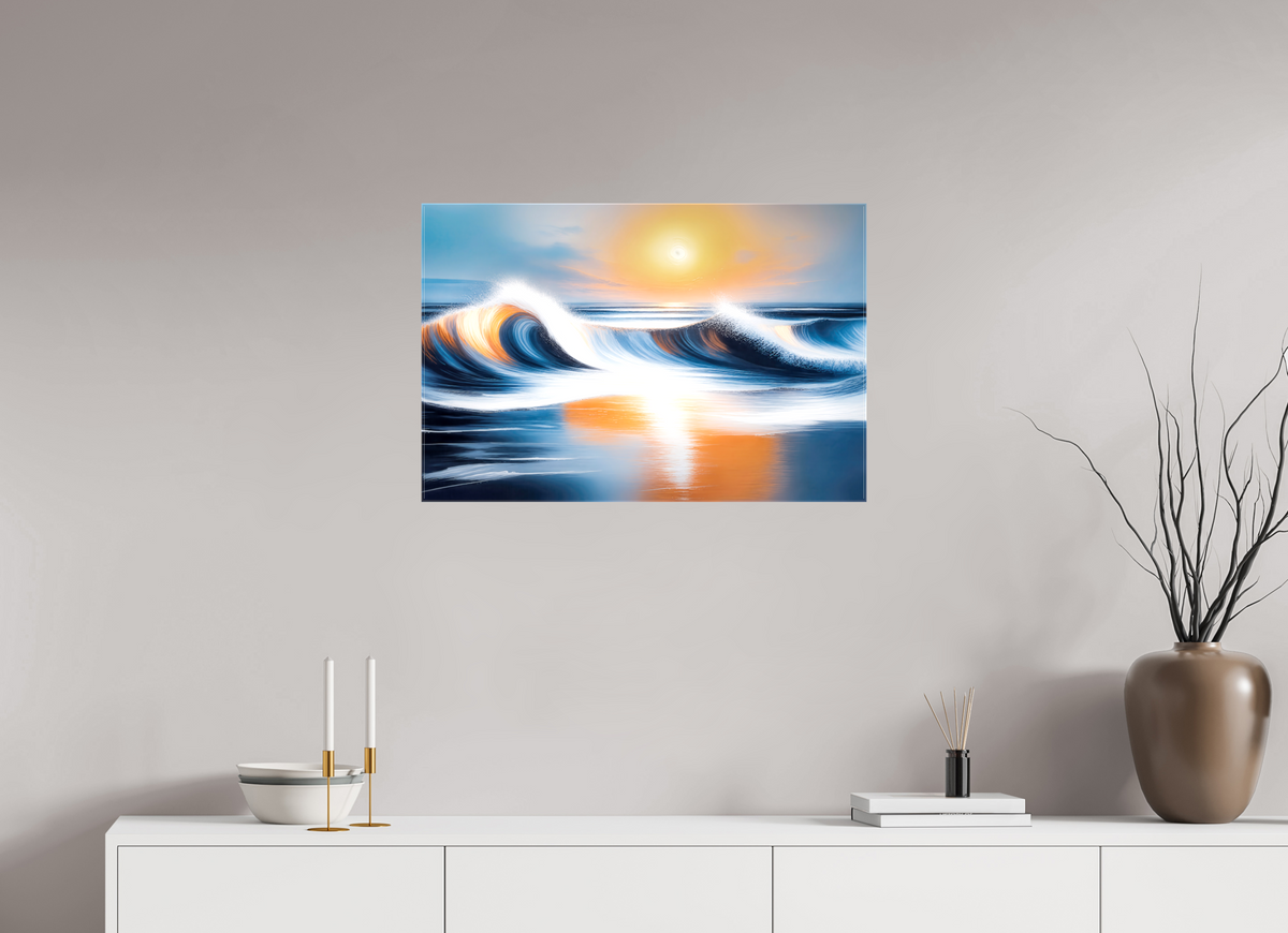 75 x 50 cm, Leinwand glänzend Dialog der Wellen—Wandkunst, Fine Art Print, Leinwand, Acryldruck, Alu-Dibond